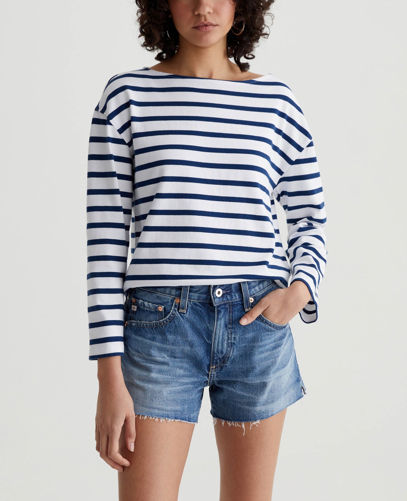 Annie True White/Navy Womens Top Photo 1