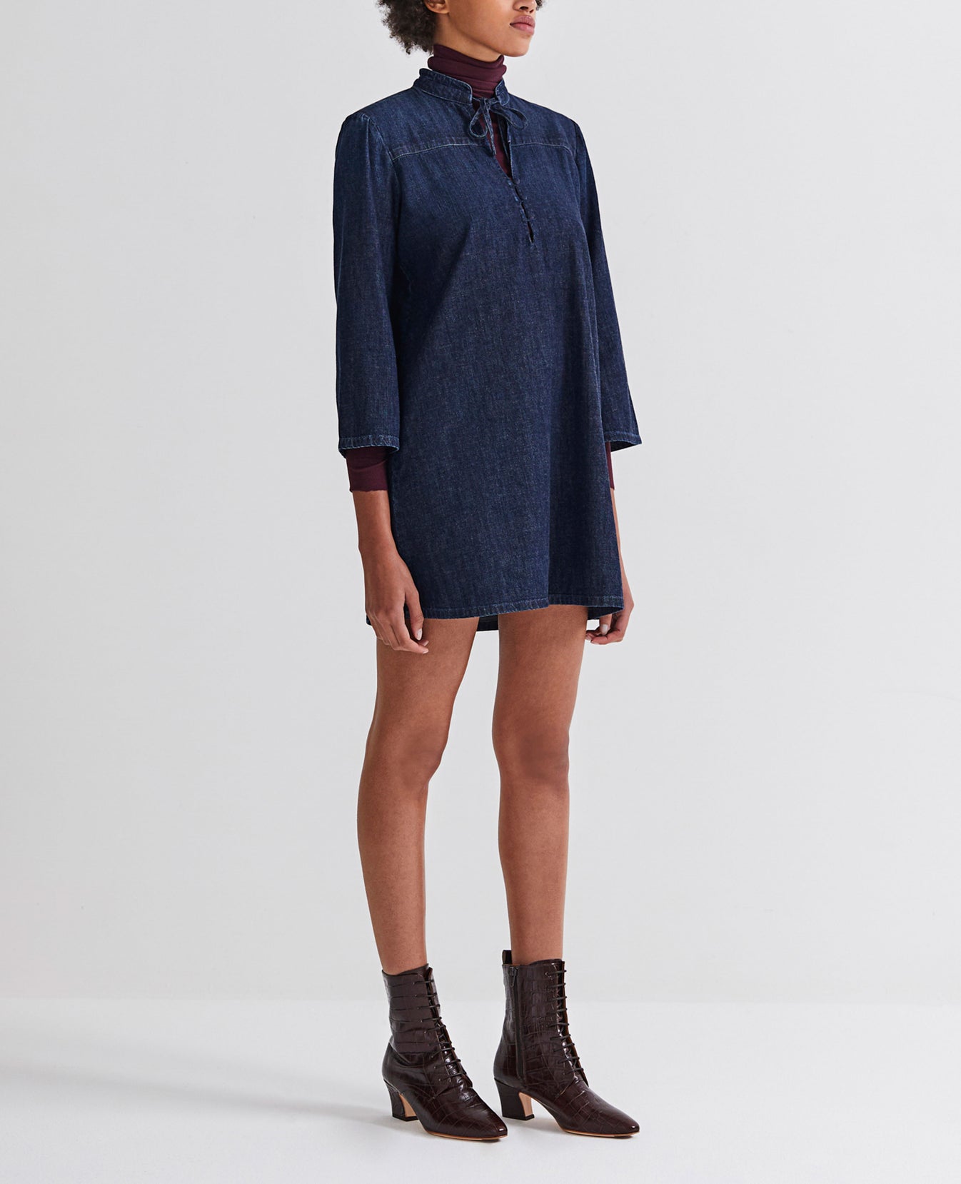 Fable Dress Finnian Long Sleeve Denim Dress Women Onepiece Photo 1