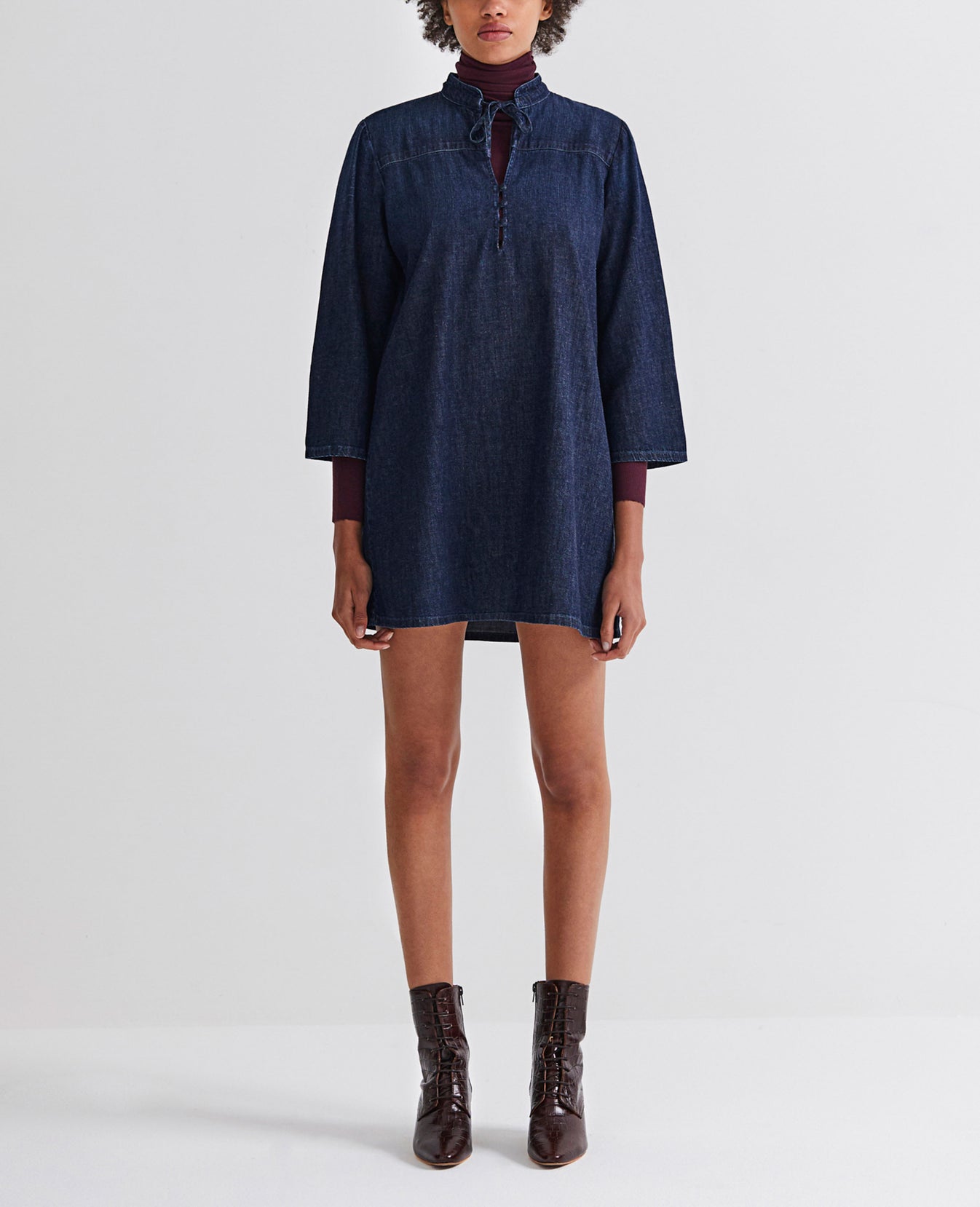 Fable Dress Finnian Long Sleeve Denim Dress Women Onepiece Photo 2