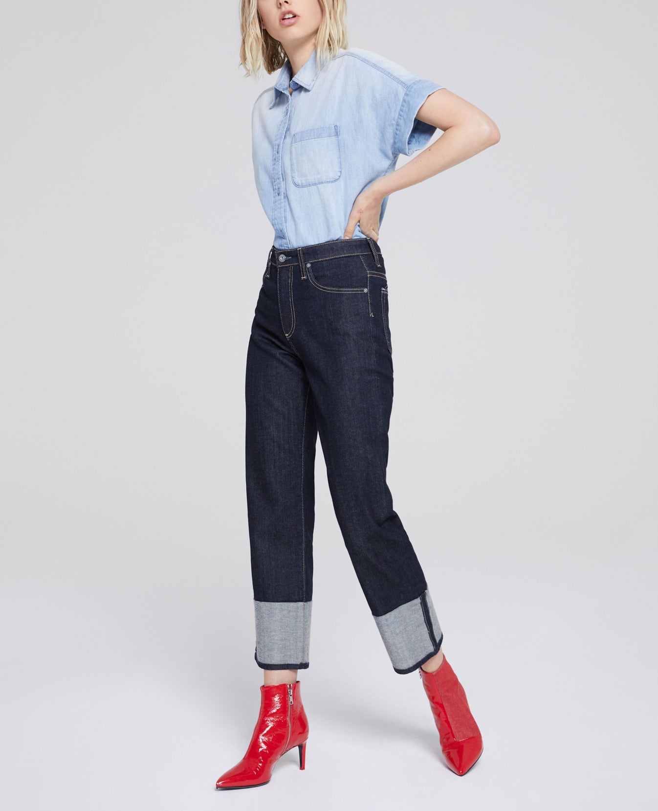 Hadley Raw Marquis Boxy Short Sleeve Shirt Women Tops Photo 2