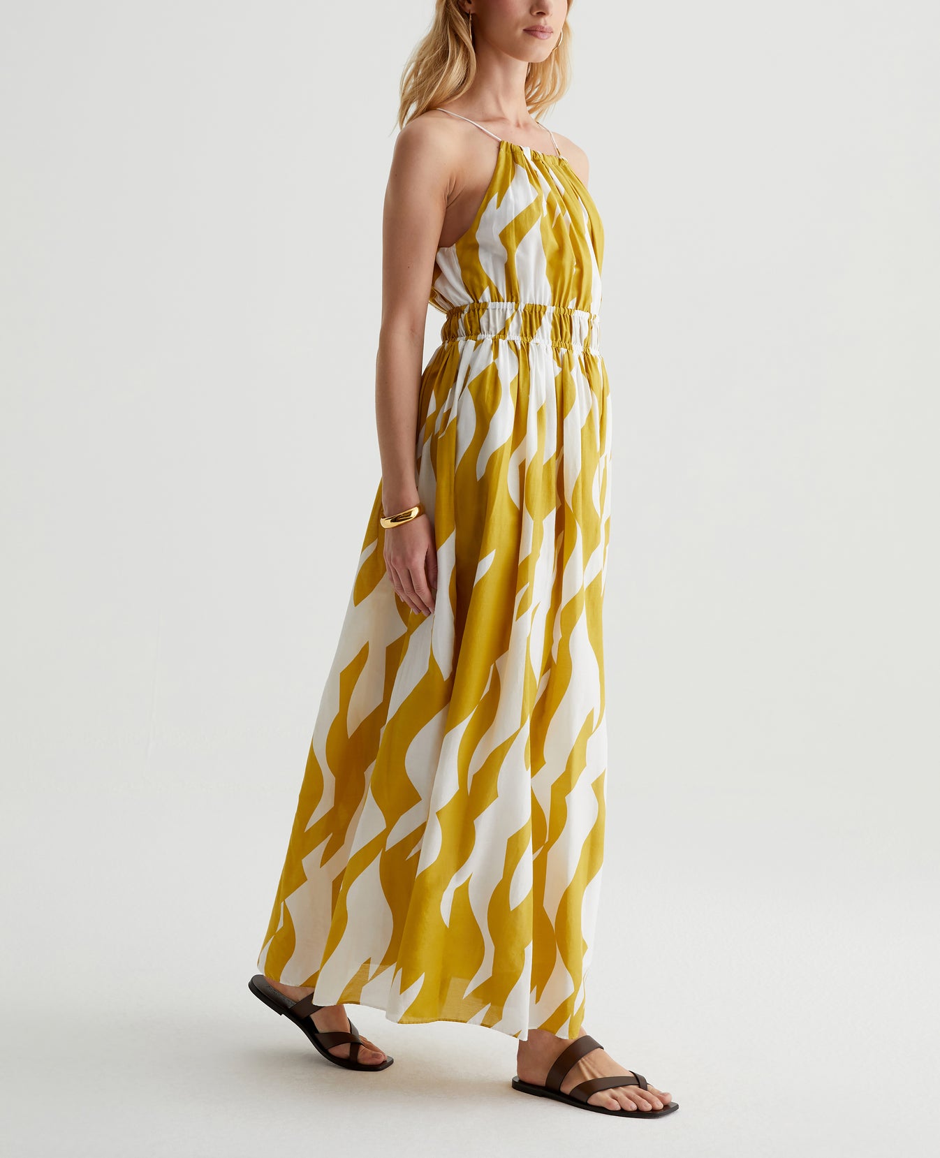 Maelle Dress Geo Wave Martini Olive/Off White Womens Top Photo 2