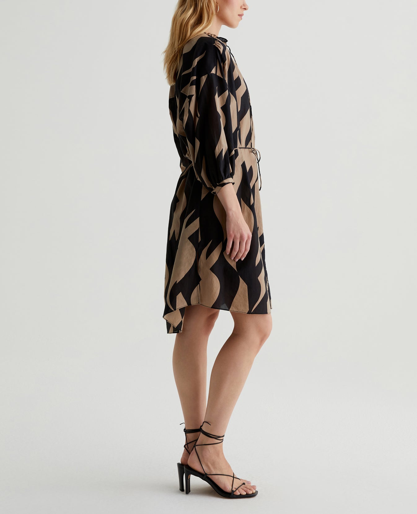 Octavia Dress Geo Wave True Black/Taupe Womens Top Photo 4