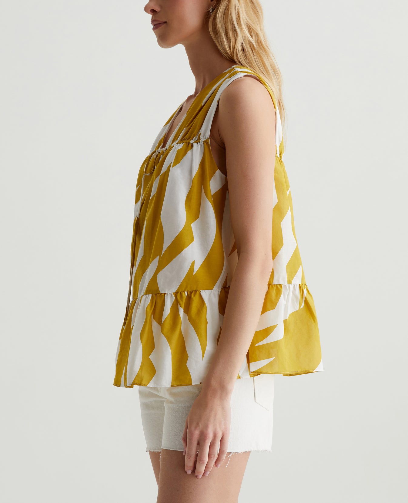 Ariella Geo Wave Martini Olive/Off White Womens Top Photo 3