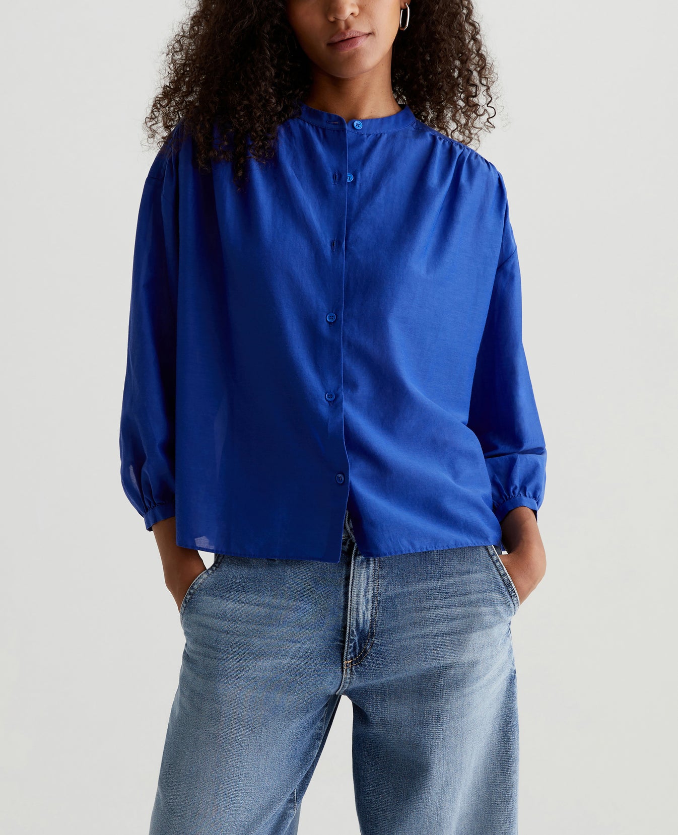 Doris Shirt Electric Blue Womens Top Photo 1