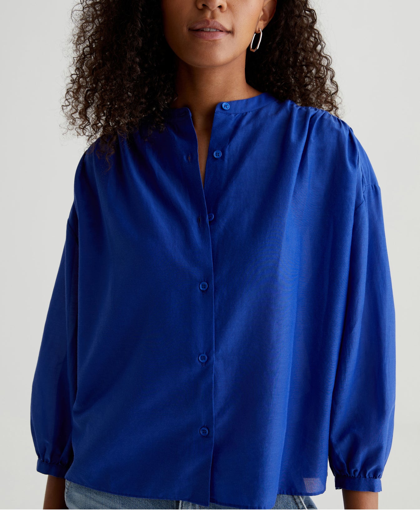 Doris Shirt Electric Blue Womens Top Photo 2