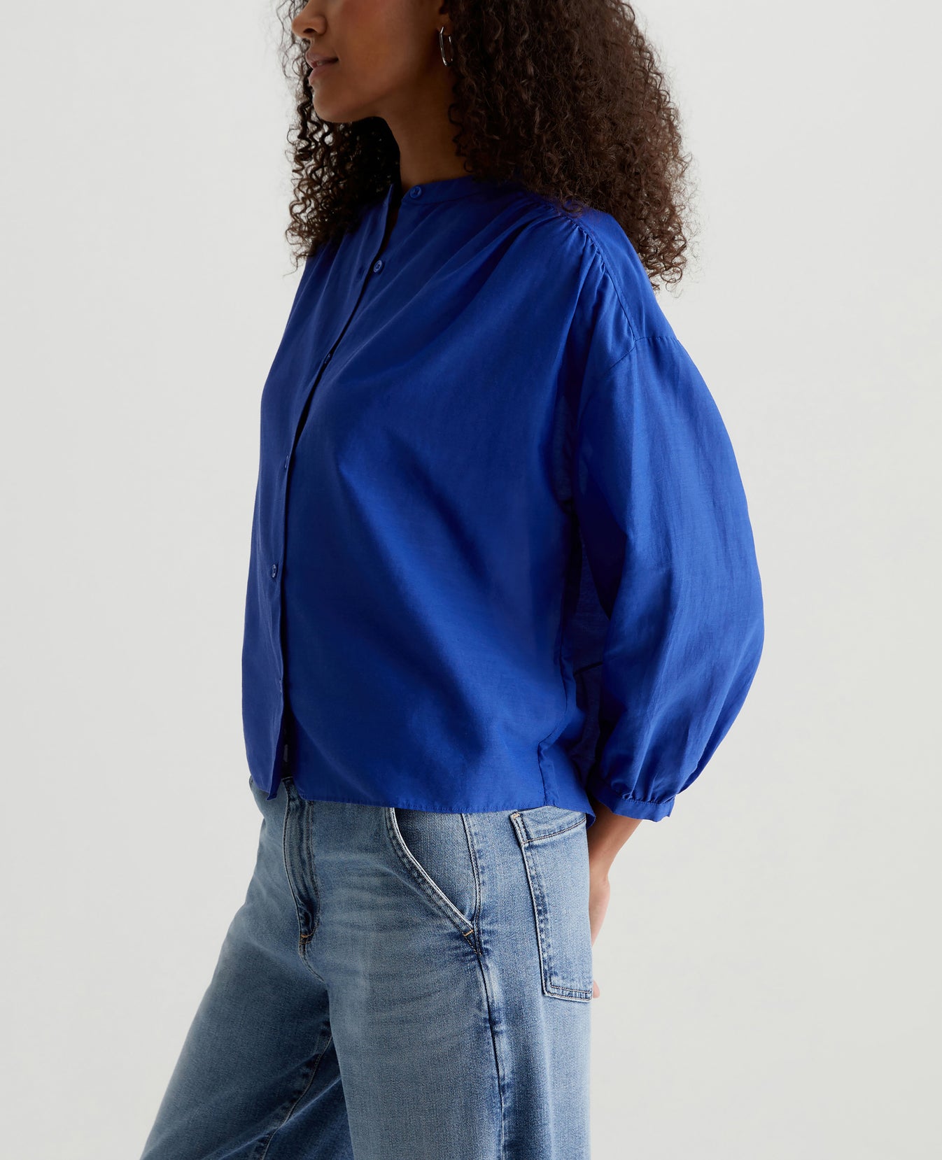 Doris Shirt Electric Blue Womens Top Photo 3