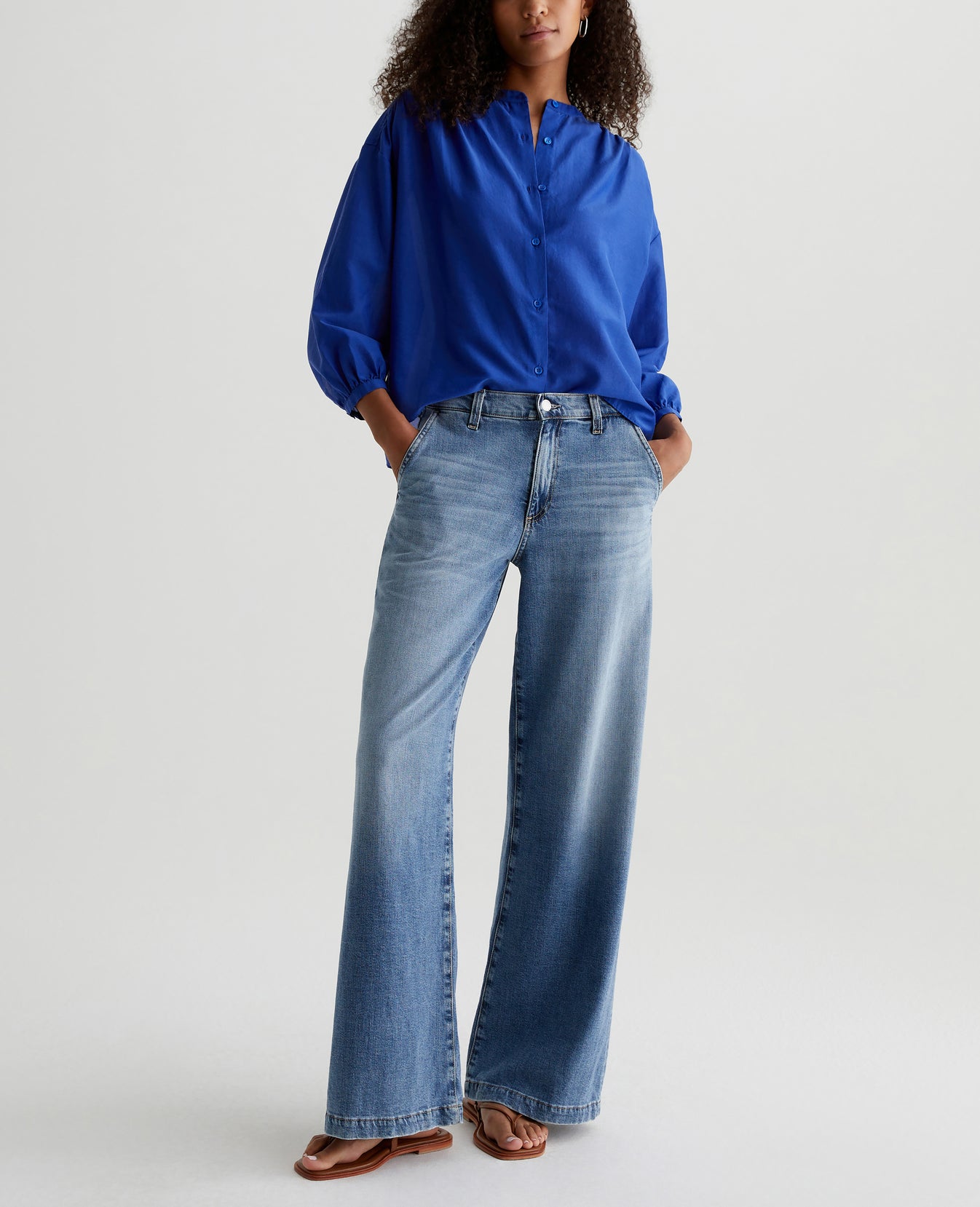 Doris Shirt Electric Blue Womens Top Photo 4