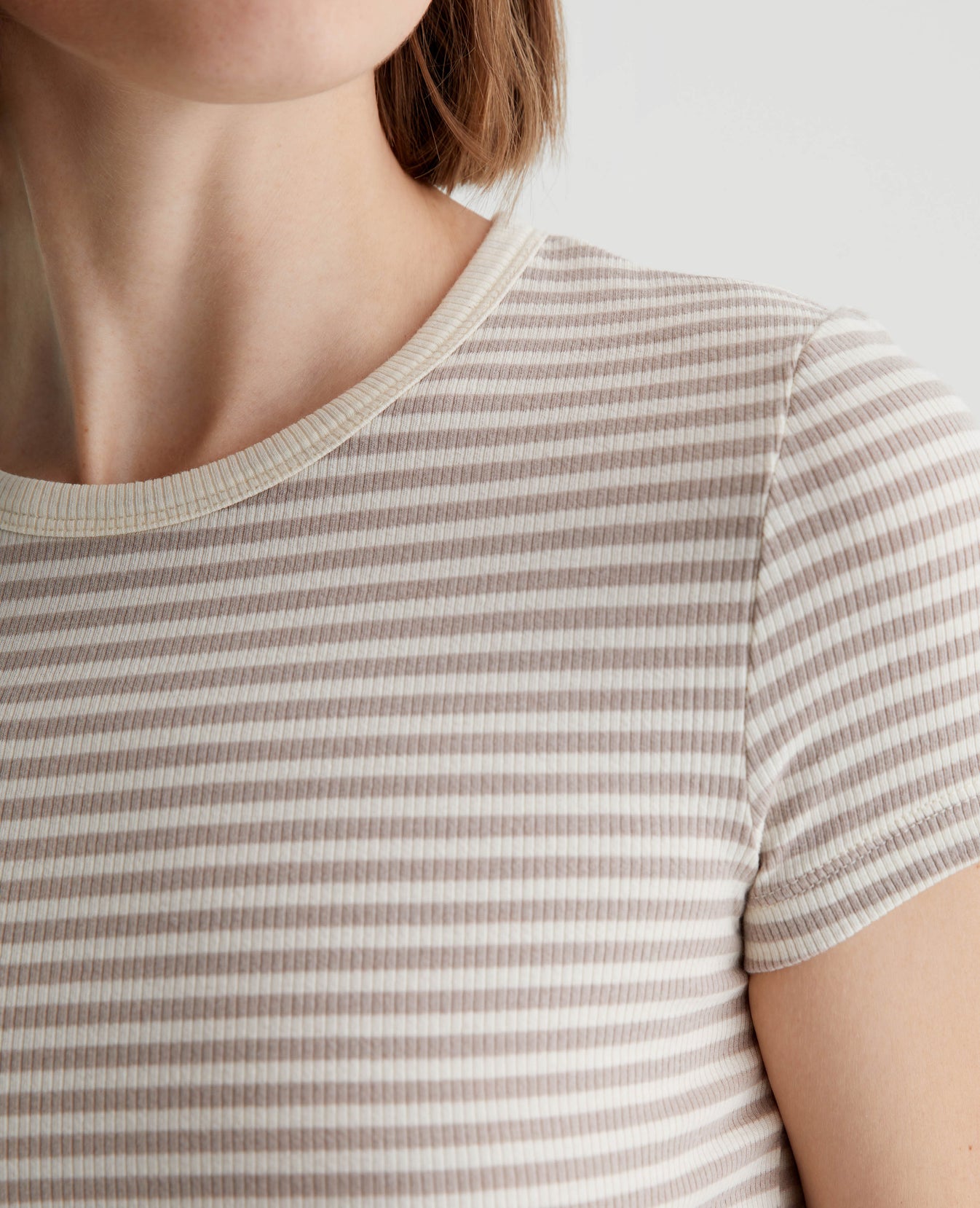 Agnes Crew Bengal Stripe Ex-White/Desert Womens Top Photo 4