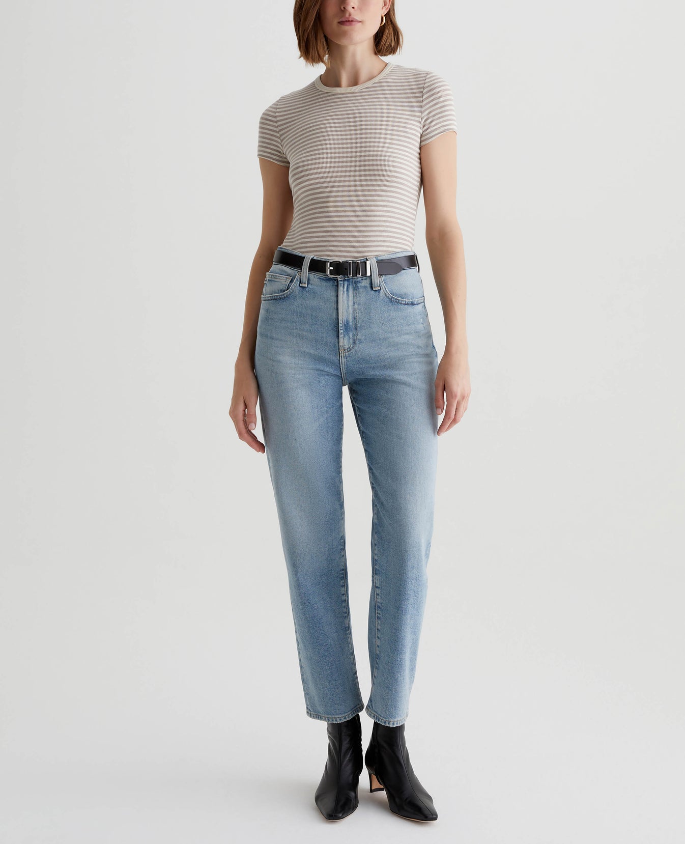 Agnes Crew Bengal Stripe Ex-White/Desert Womens Top Photo 5