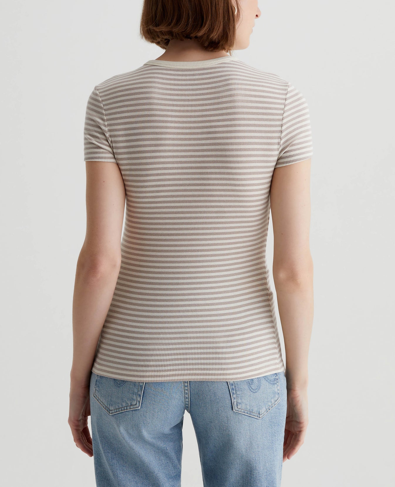 Agnes Crew Bengal Stripe Ex-White/Desert Womens Top Photo 7