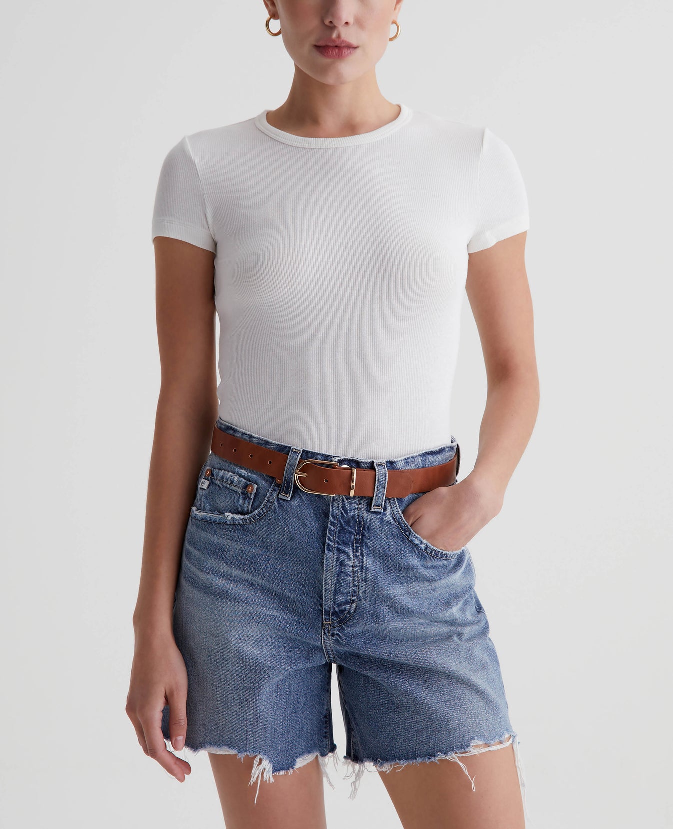 Agnes Crew Ex-White Womens Top Photo 2