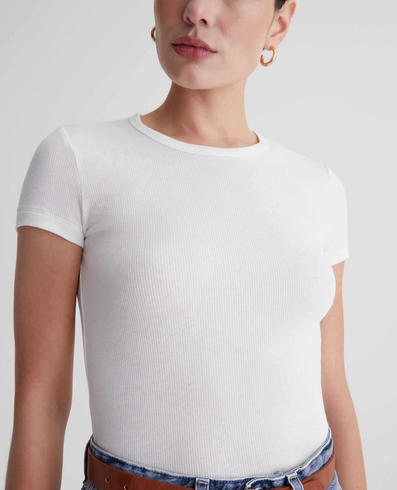 Agnes Crew Ex-White Womens Top Photo 3