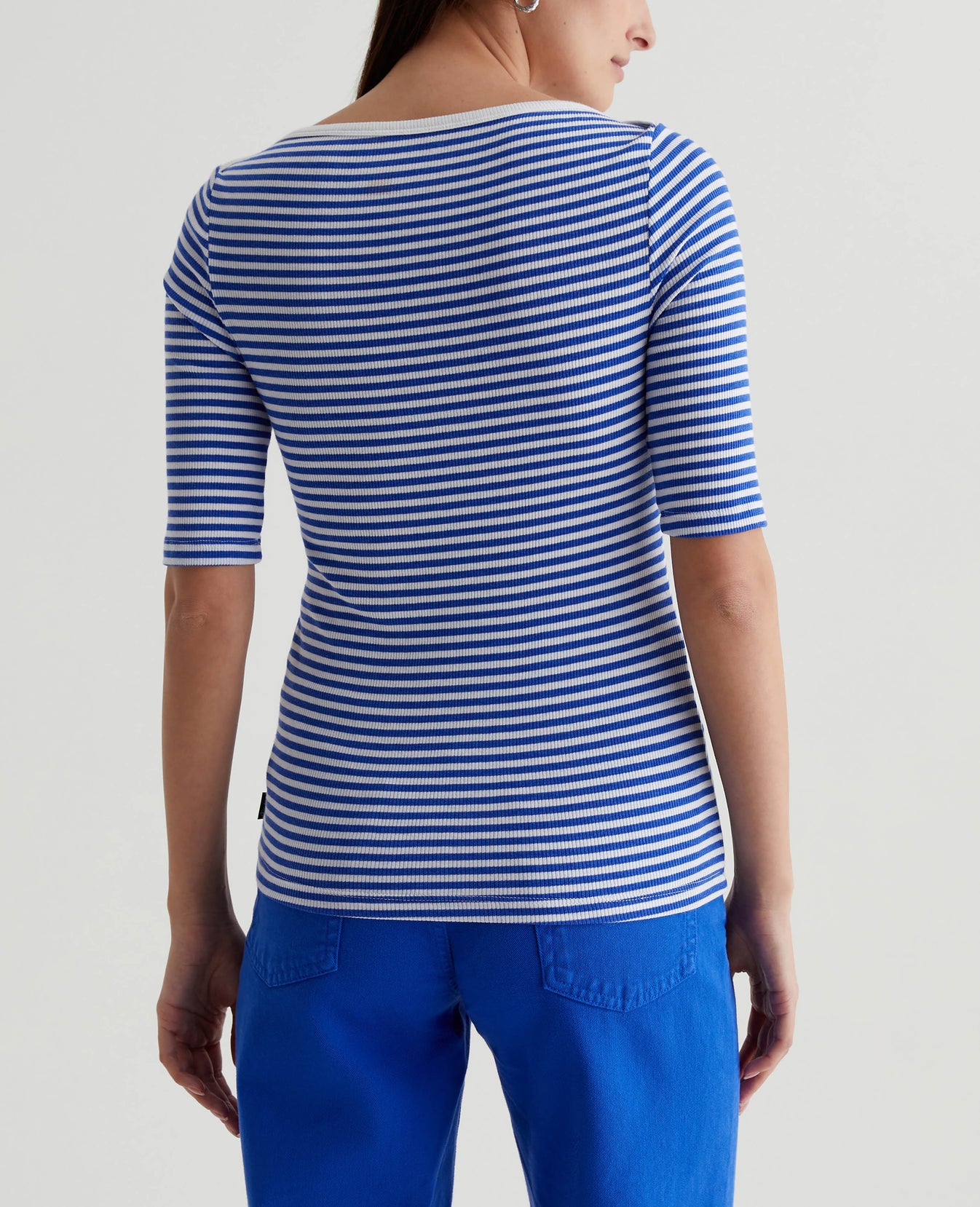 Connie Top Capri Stripe Ex-White/Electric Blue Womens Top Photo 6