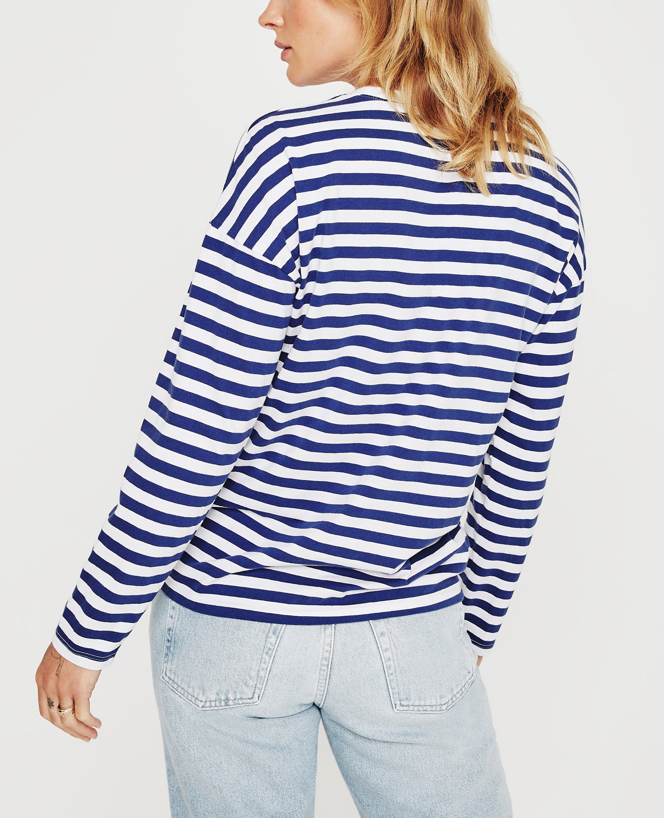 Fay L/S Crew True White Broken Tide Womens Top Photo 6