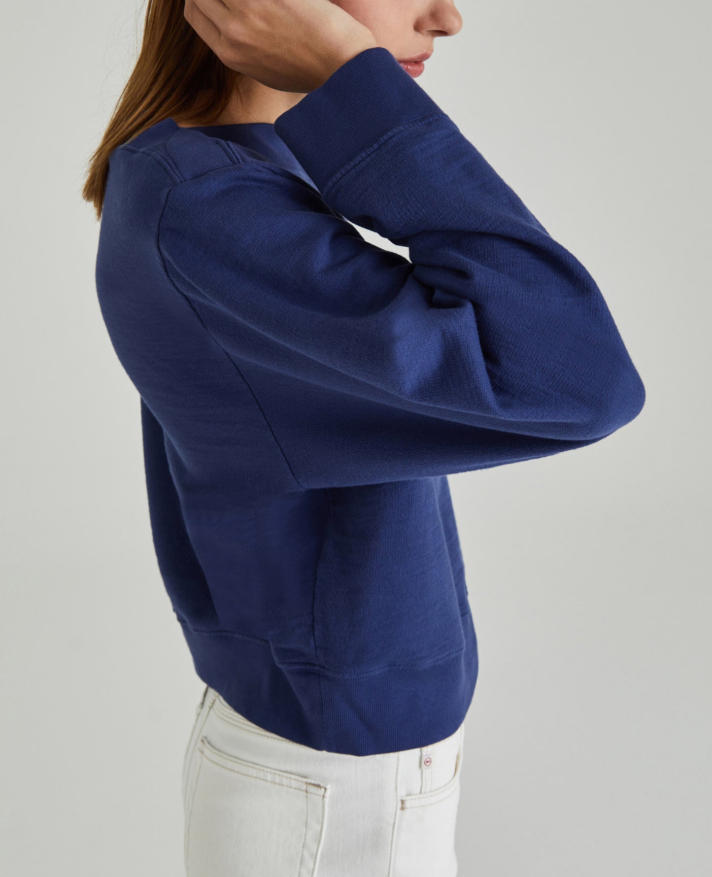 Cyra Sweatshirt Bright Indigo Snap Button Sweatshirt Women Tops Photo 3