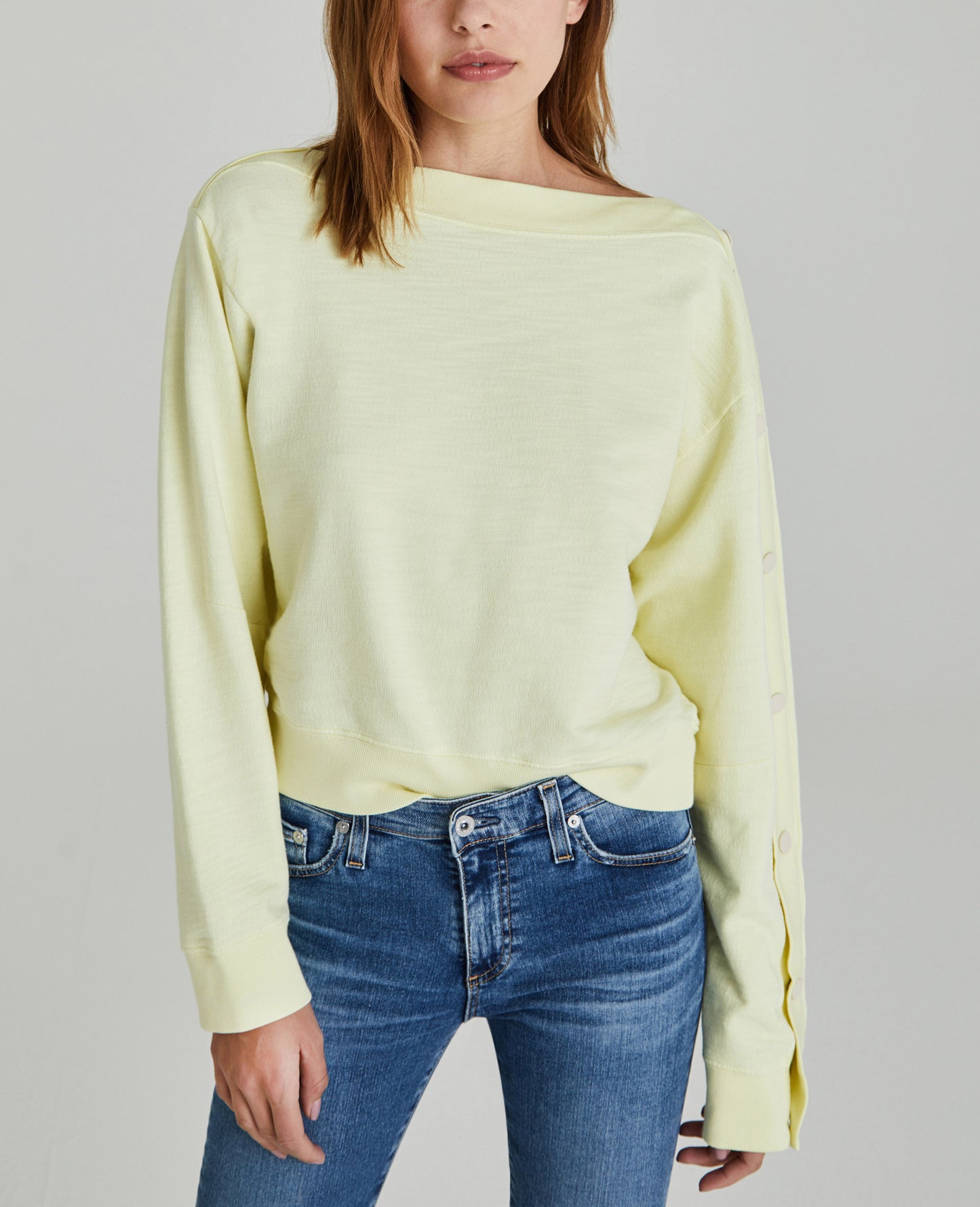 Cyra Sweatshirt Citrus Mist Snap Button Sweatshirt Women Tops Photo 1