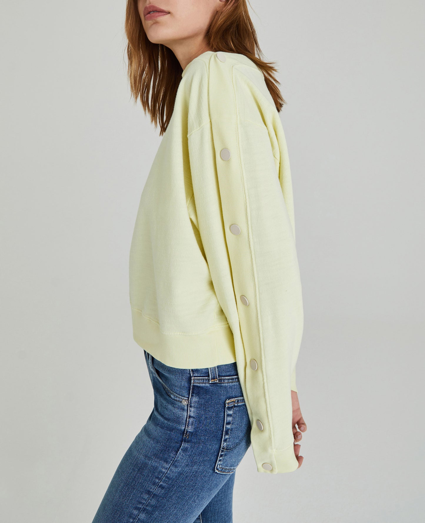 Cyra Sweatshirt Citrus Mist Snap Button Sweatshirt Women Tops Photo 4
