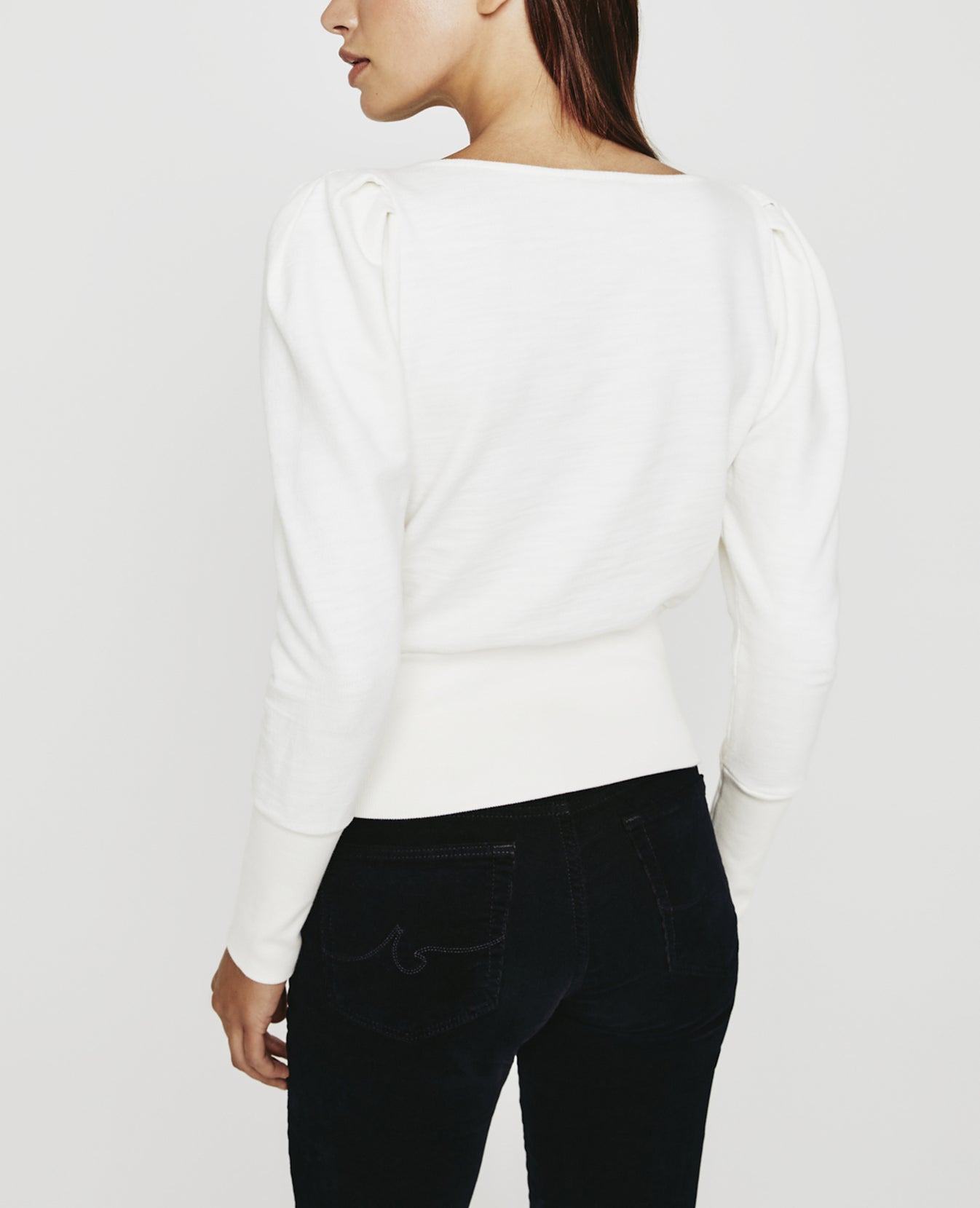 Walker Sweatshirt Ivory Dust Puff Sleeve Sweatshirt Women Tops Photo 4