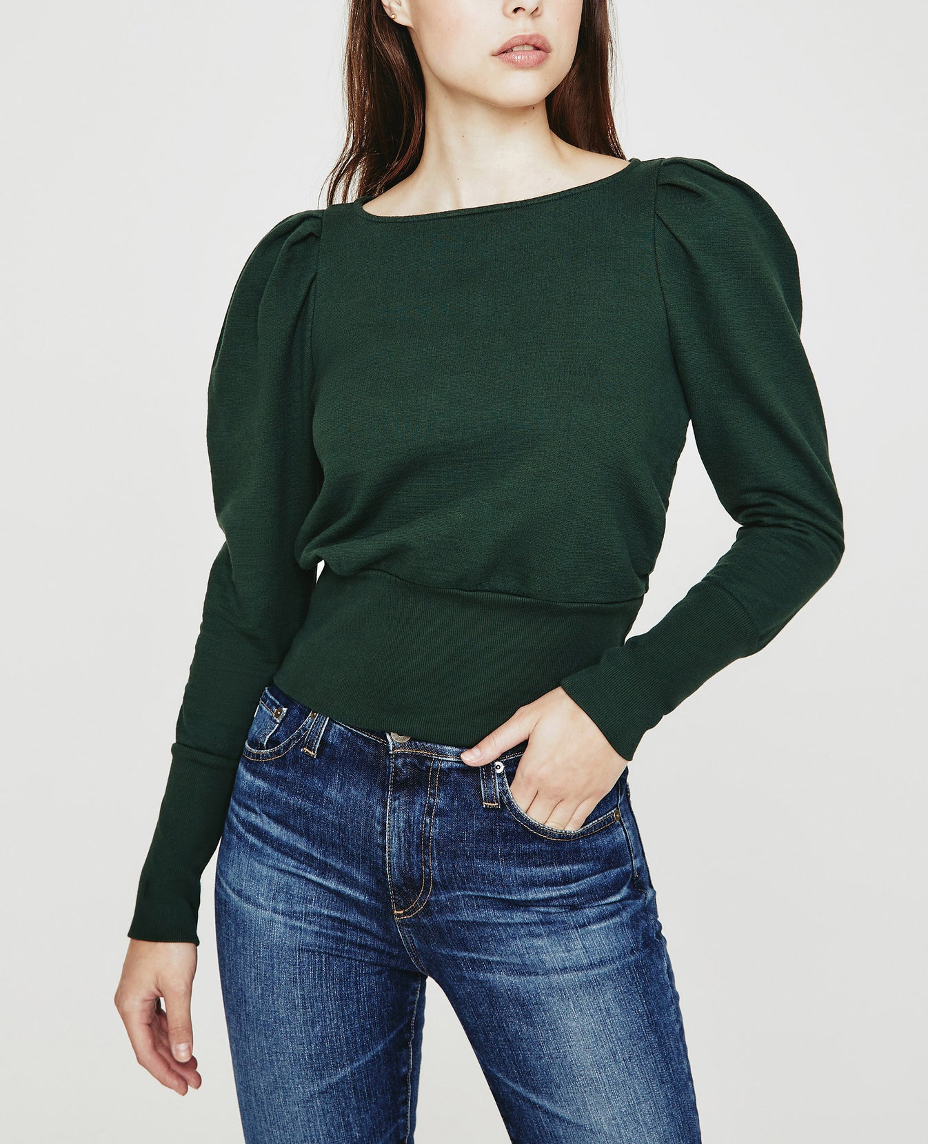 Walker Sweatshirt Rich Verdure Puff Sleeve Sweatshirt Women Tops Photo 1