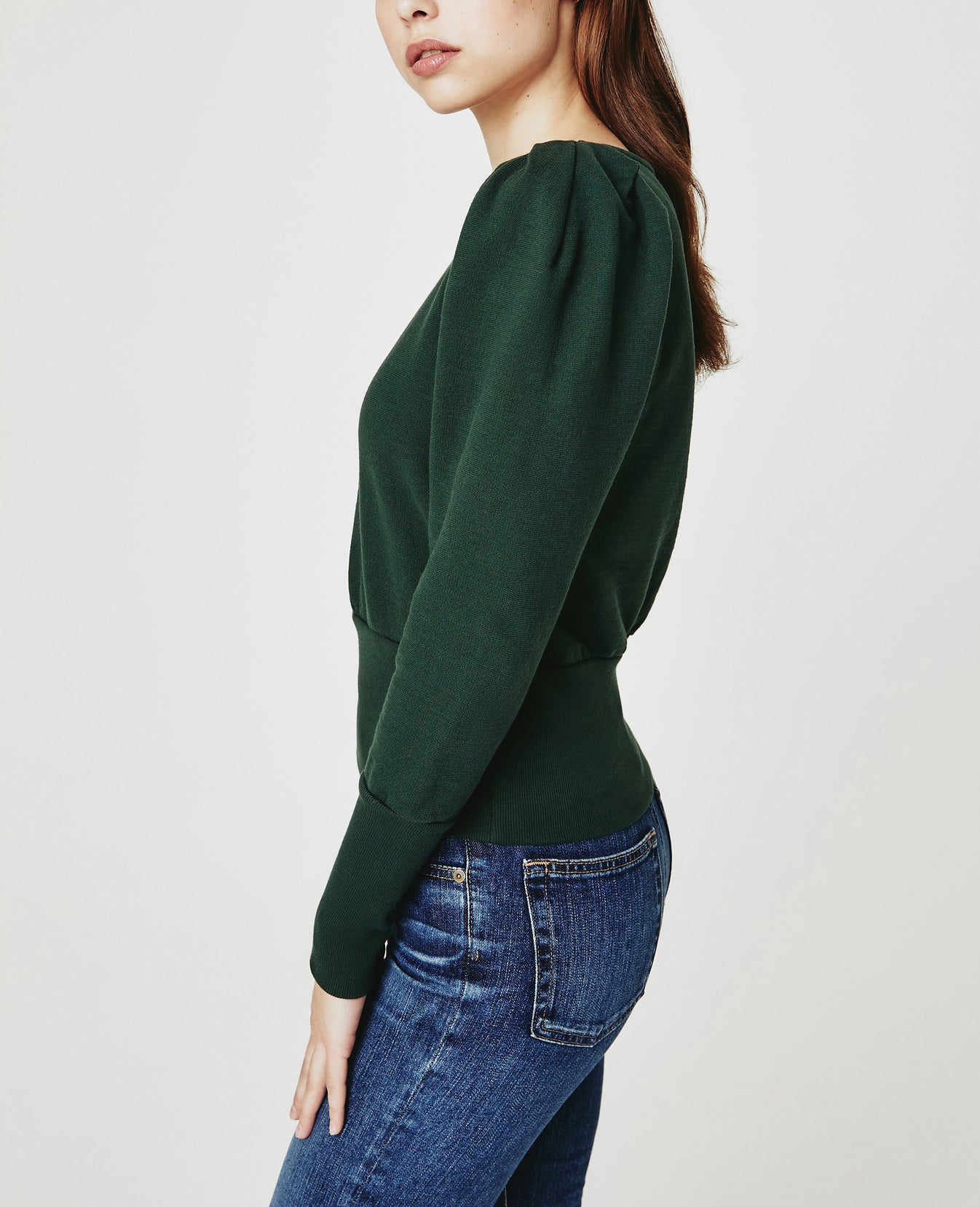 Walker Sweatshirt Rich Verdure Puff Sleeve Sweatshirt Women Tops Photo 2