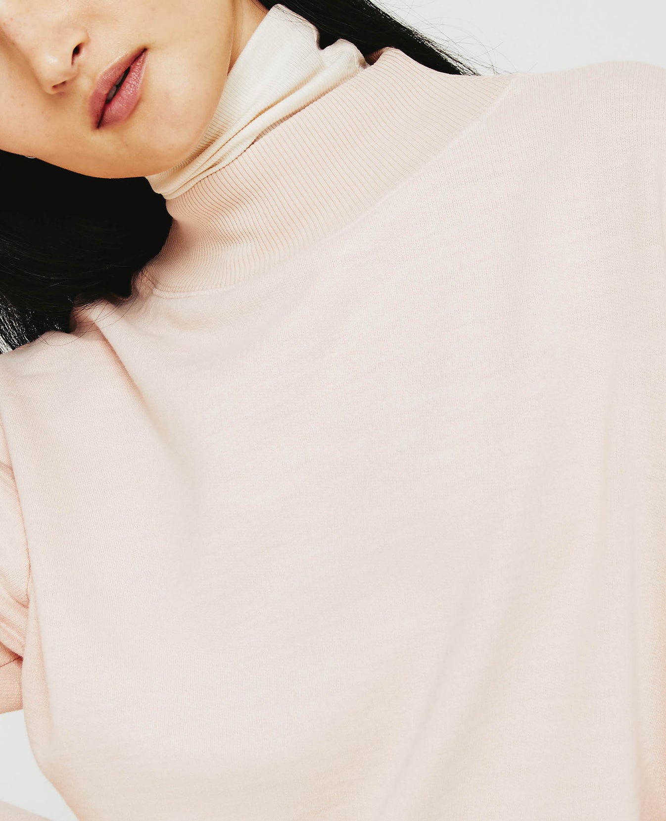 Nova Mock Vintage Pink Relaxed Mock Neck Sweatshirt Women Top Photo 6