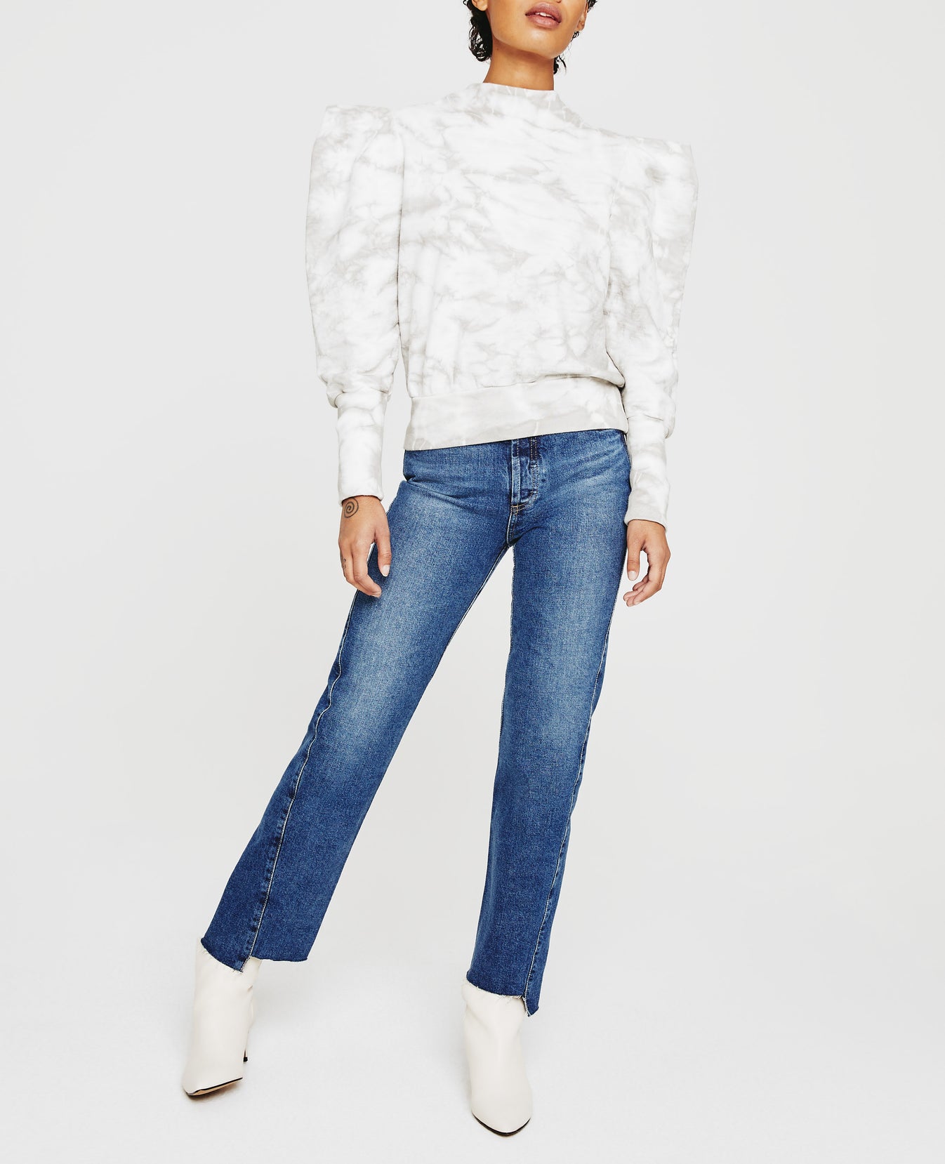 Grayson Sweatshirt Tie Dye Fade To Graye Womens Top Photo 4