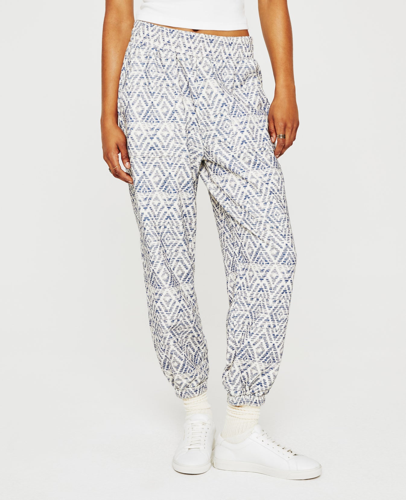 Nova Sweatpant Diamond Chevron Blue Multi Womens Bottom Photo 2