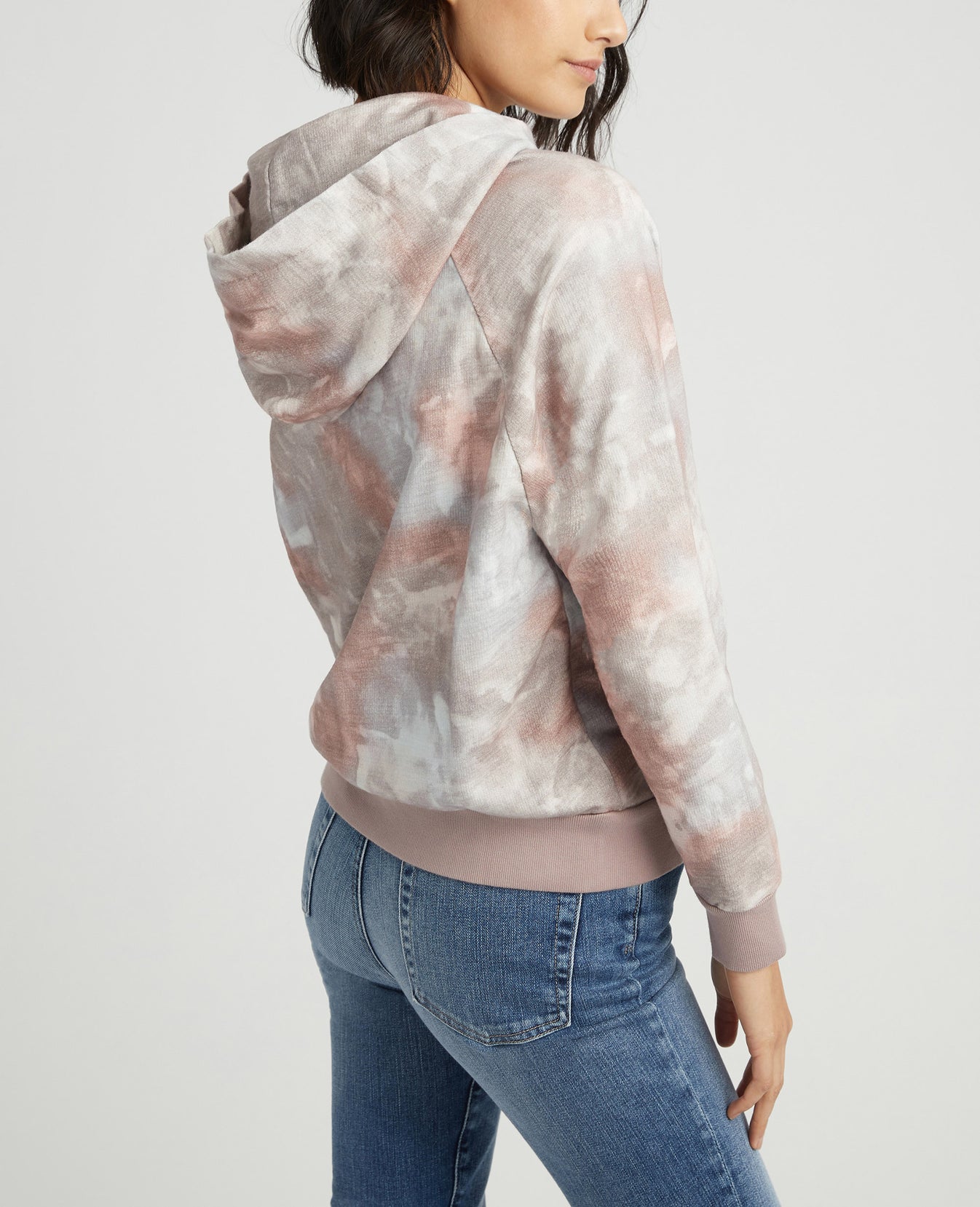 Cali Hoodie Abstract Tiedye Rocky Mauve Vintage Hooded Sweatshirt Women Tops Photo 1