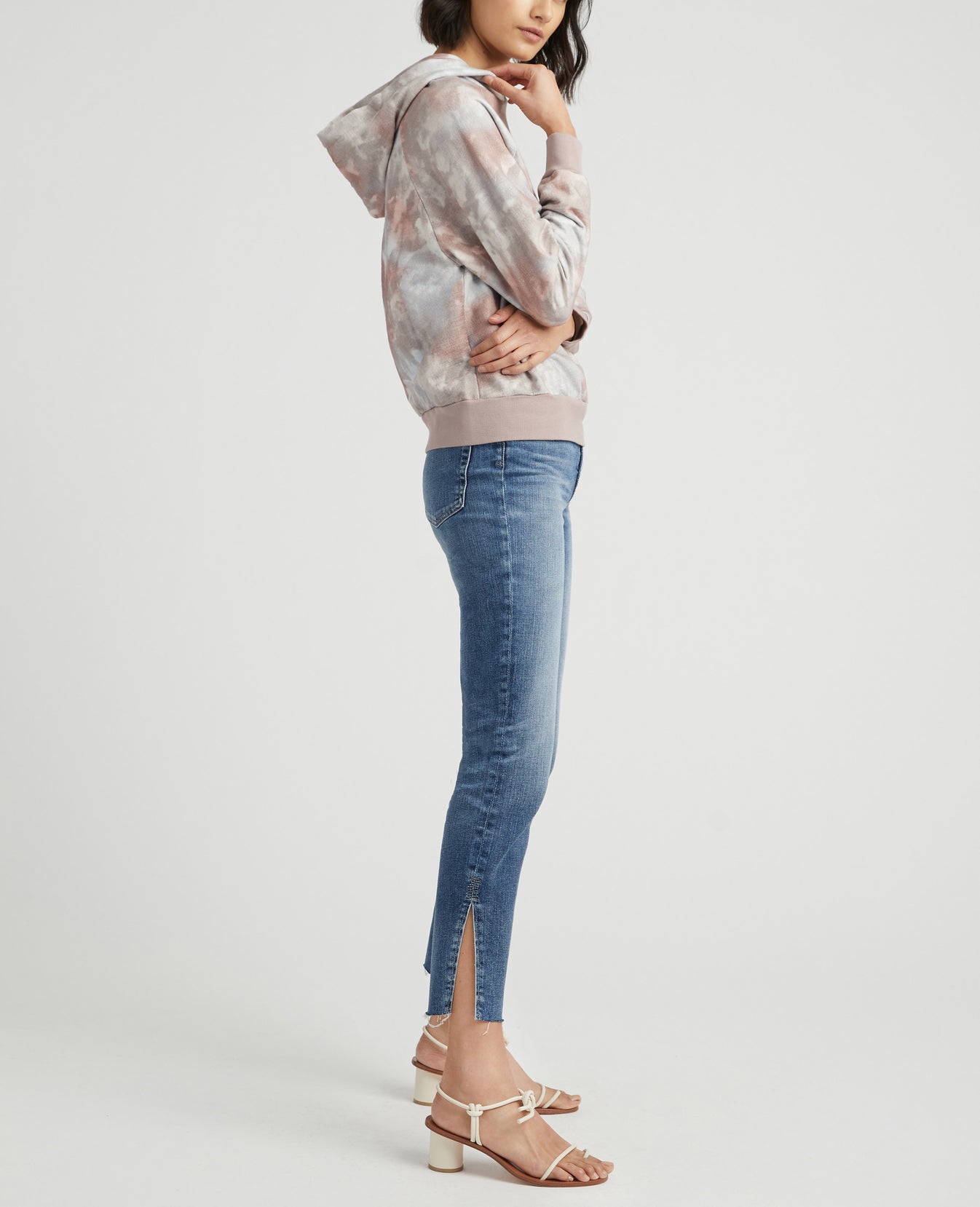 Cali Hoodie Abstract Tiedye Rocky Mauve Vintage Hooded Sweatshirt Women Tops Photo 2