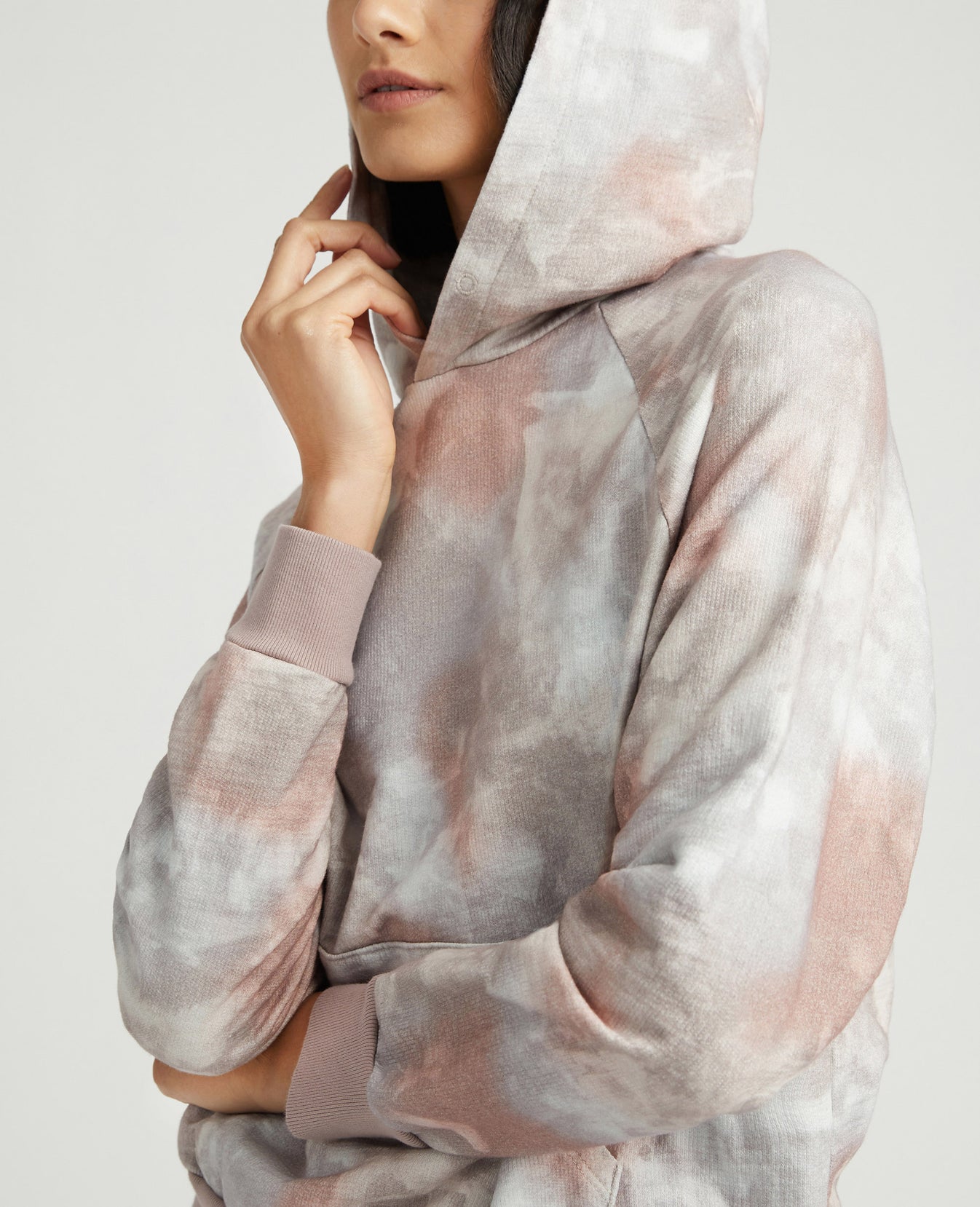 Cali Hoodie Abstract Tiedye Rocky Mauve Vintage Hooded Sweatshirt Women Tops Photo 5