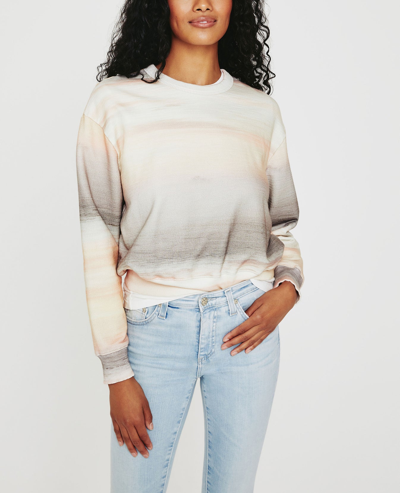 Nova Sweatshirt SUNSET DREAM MULTICOLOR Relaxed Crew Neck Sweatshirt Women Tops Photo 1