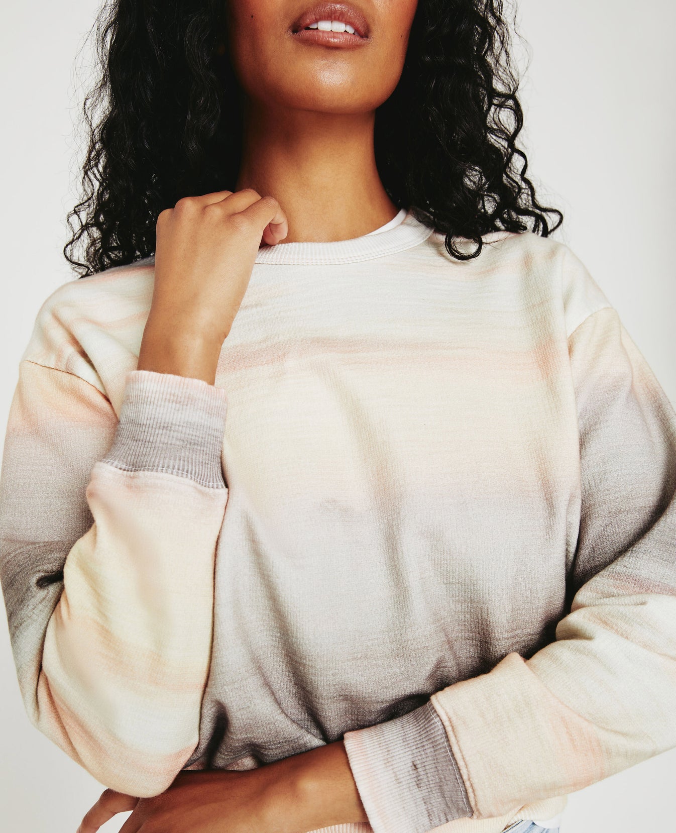 Nova Sweatshirt SUNSET DREAM MULTICOLOR Relaxed Crew Neck Sweatshirt Women Tops Photo 2