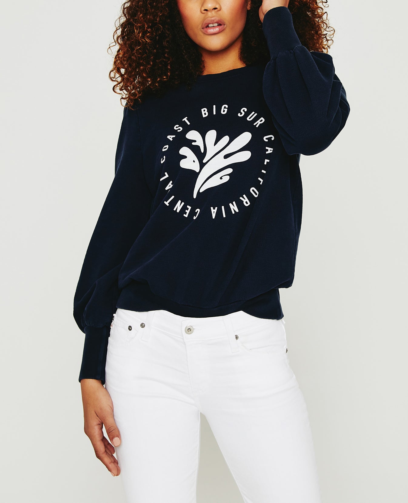 Hailey Sweatshirt Big Sur Splash Vintage Deep Navy Womens Top Photo 3