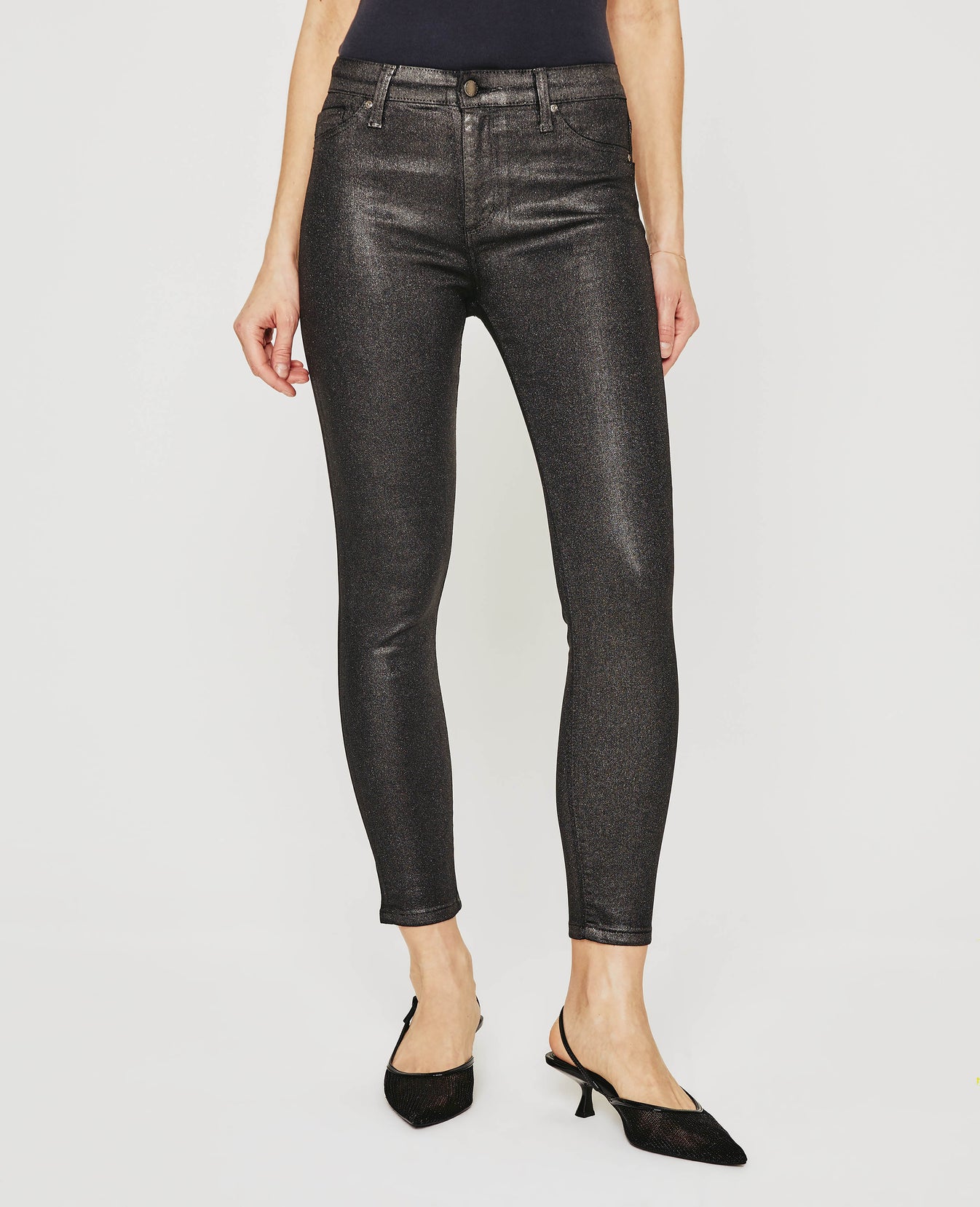 Farrah Skinny Ankle Luminous Gunmetal High-Rise Skinny Ankle Women Bottoms Photo 2