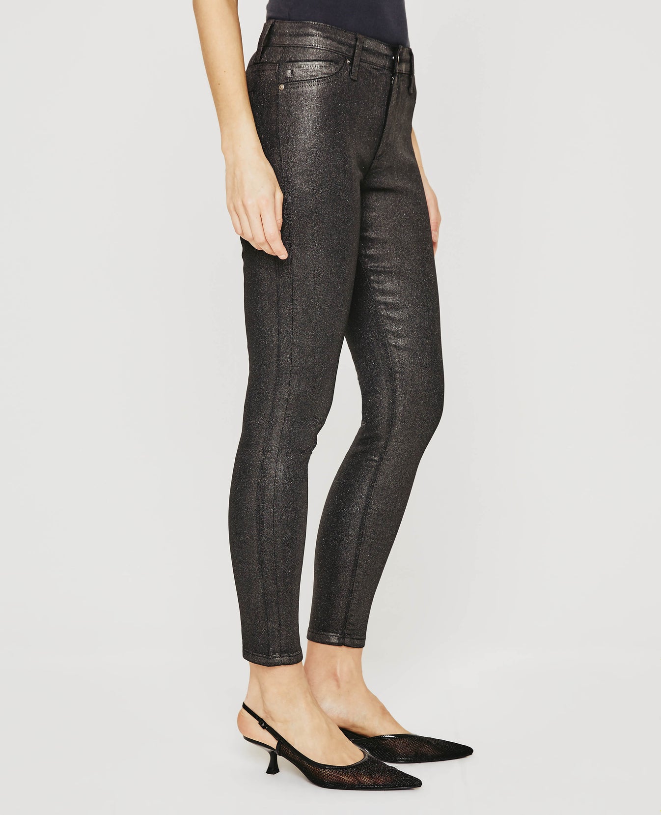 Farrah Skinny Ankle Luminous Gunmetal High-Rise Skinny Ankle Women Bottoms Photo 4