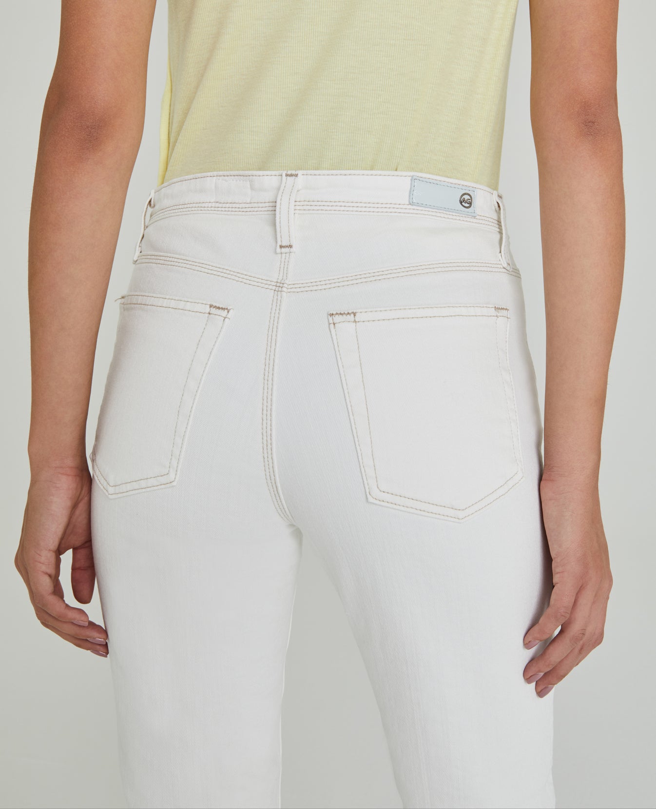 Isabelle Button-Up Moderne White Ultra High-Rise Straight Crop Women Bottoms Photo 5