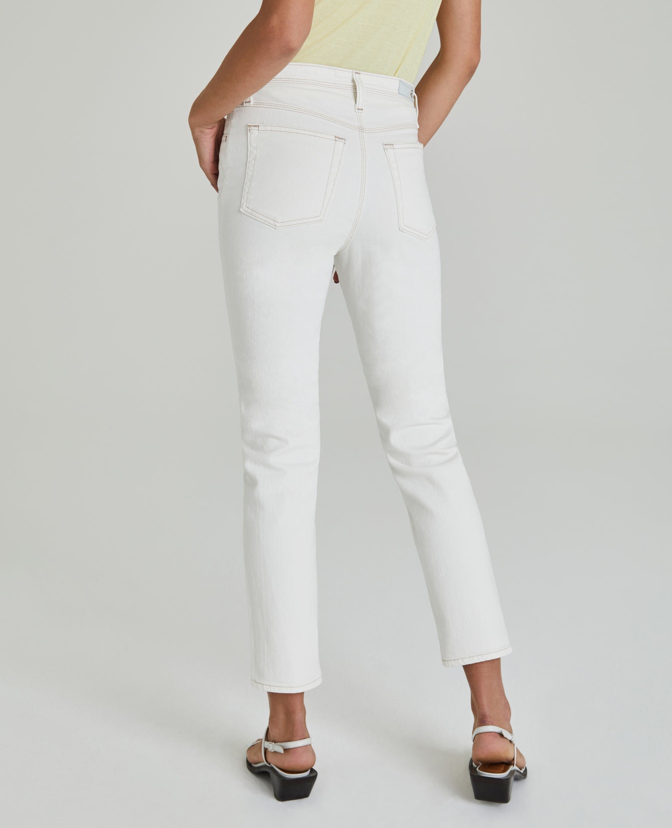Isabelle Button-Up Moderne White Ultra High-Rise Straight Crop Women Bottoms Photo 7