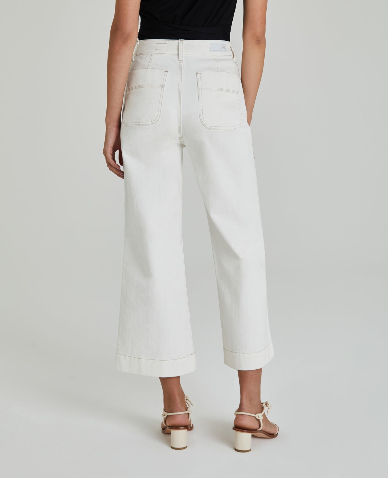 Rosie Moderne White Wide Leg Carpenter Women Bottoms Photo 6