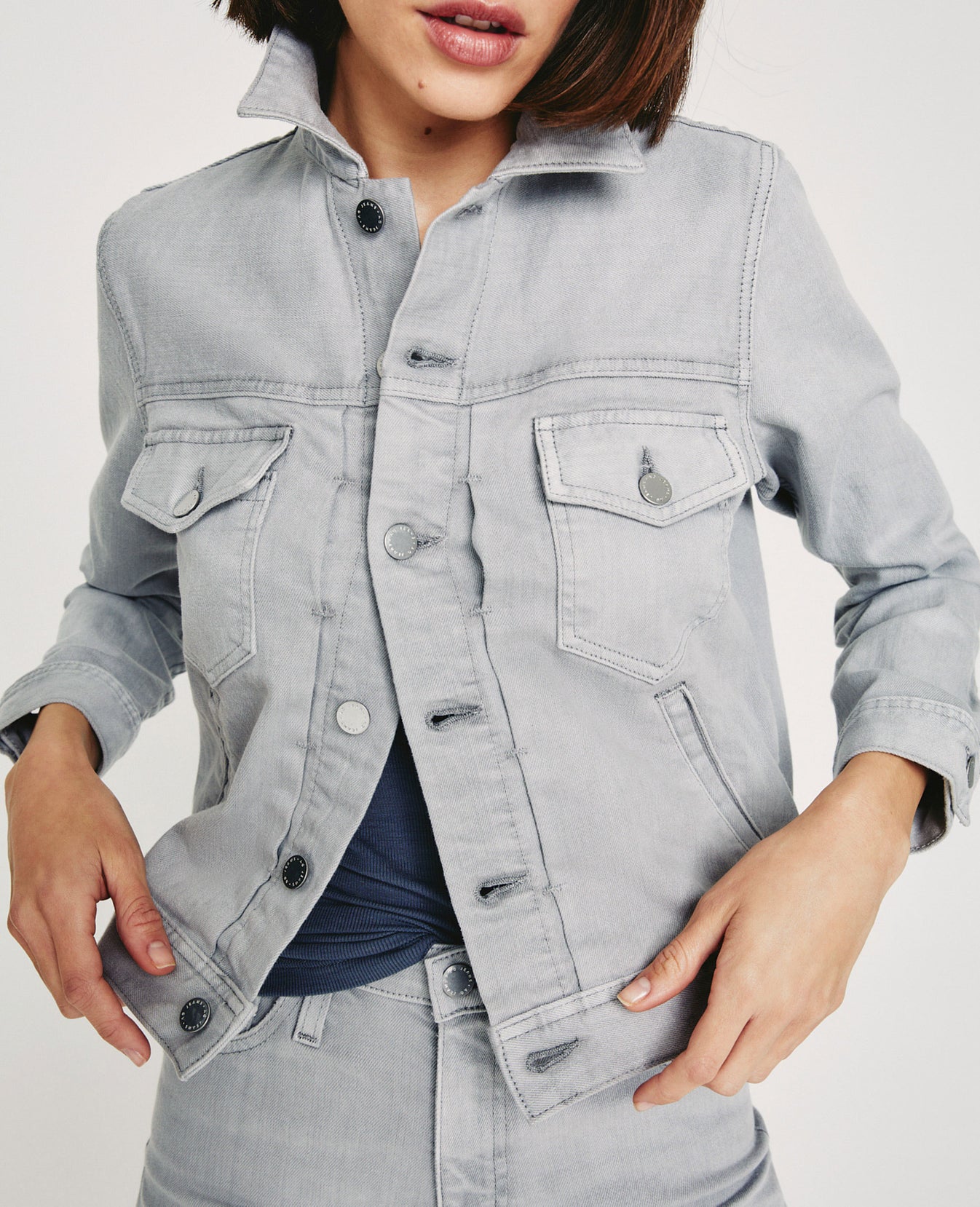 Evonne Trucker Earth Pigment Light Sterling Workwear Jacket Women Tops Photo 4