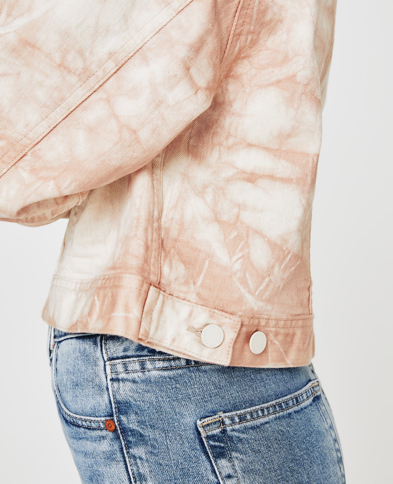 Mirah Cropped Trucker Jacket Tie Dye Mauve Orchid Womens Top Photo 4