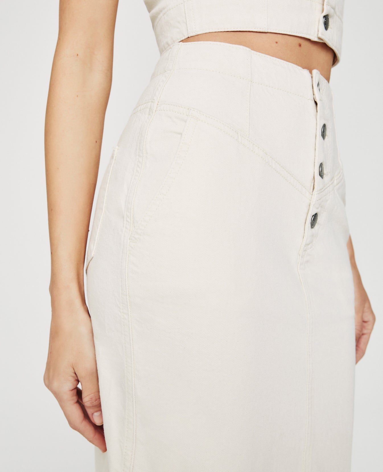 Selina Skirt Ecru Dunes Ultra High-Rise Skirt Women Bottoms Photo 4