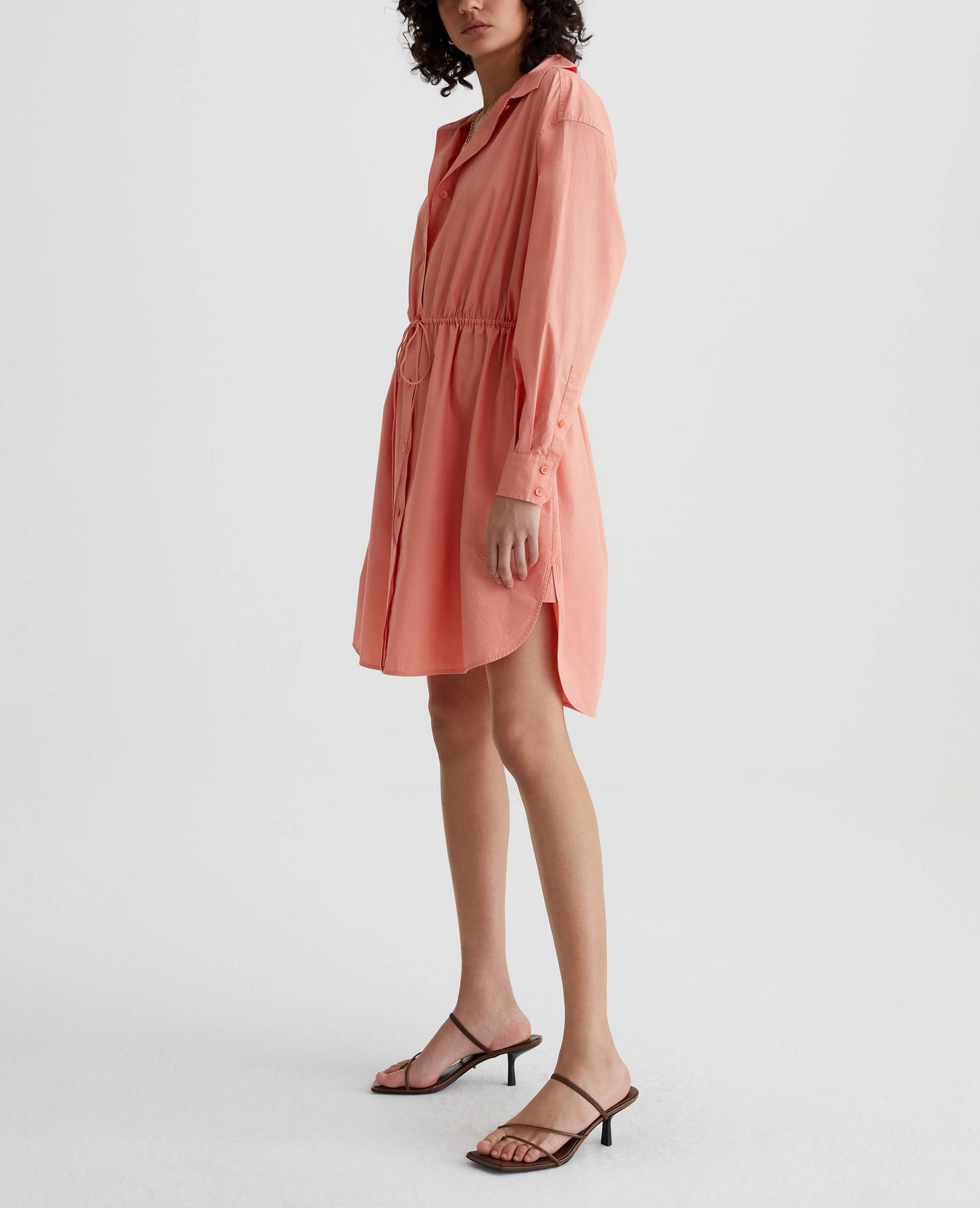 Jolie Shirt Dress Pink Peach Womens Top Photo 3