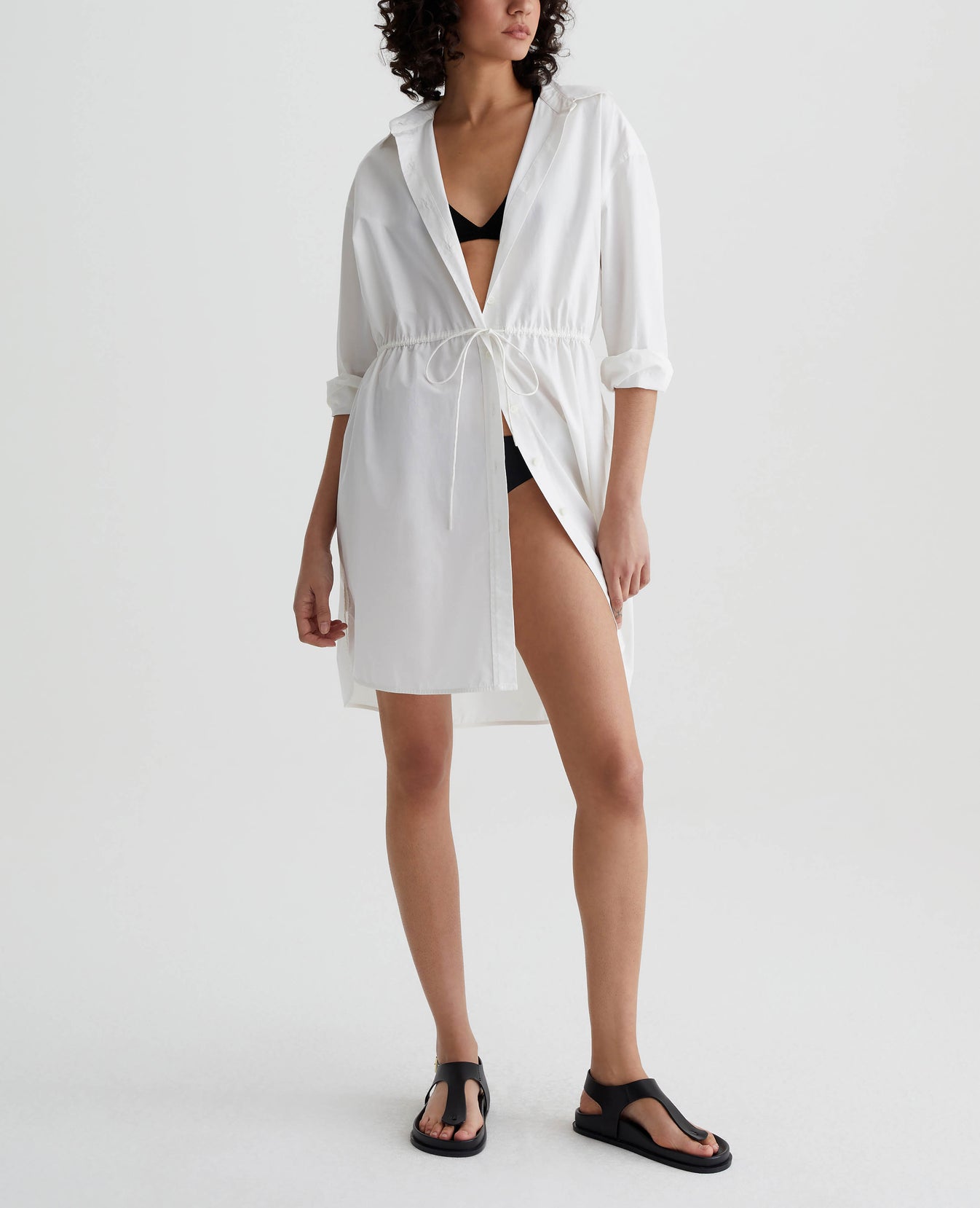 Jolie Shirt Dress Pearl White Womens Top Photo 3