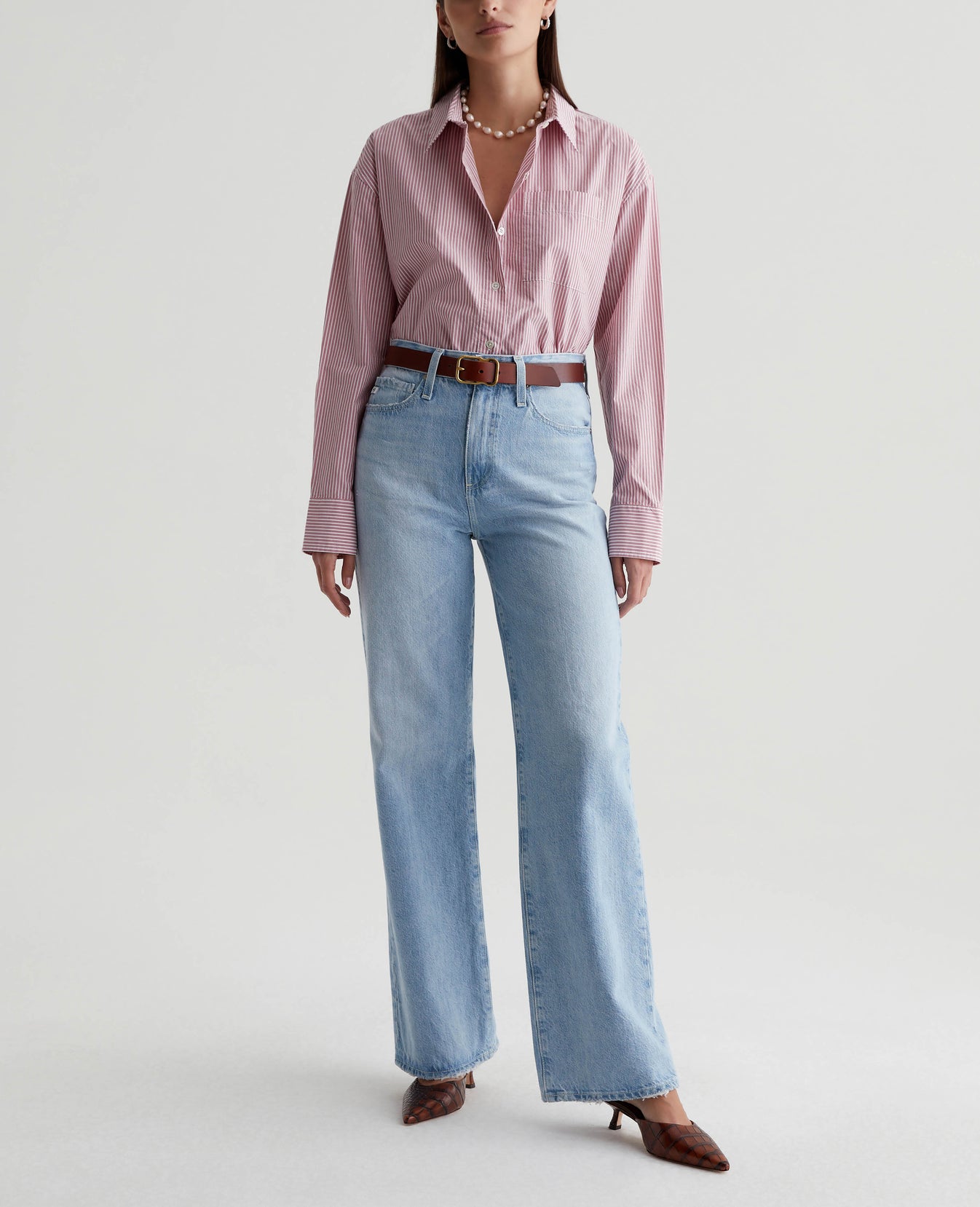 Addison Shirt Bay Stripe Pink Multi Womens Top Photo 4