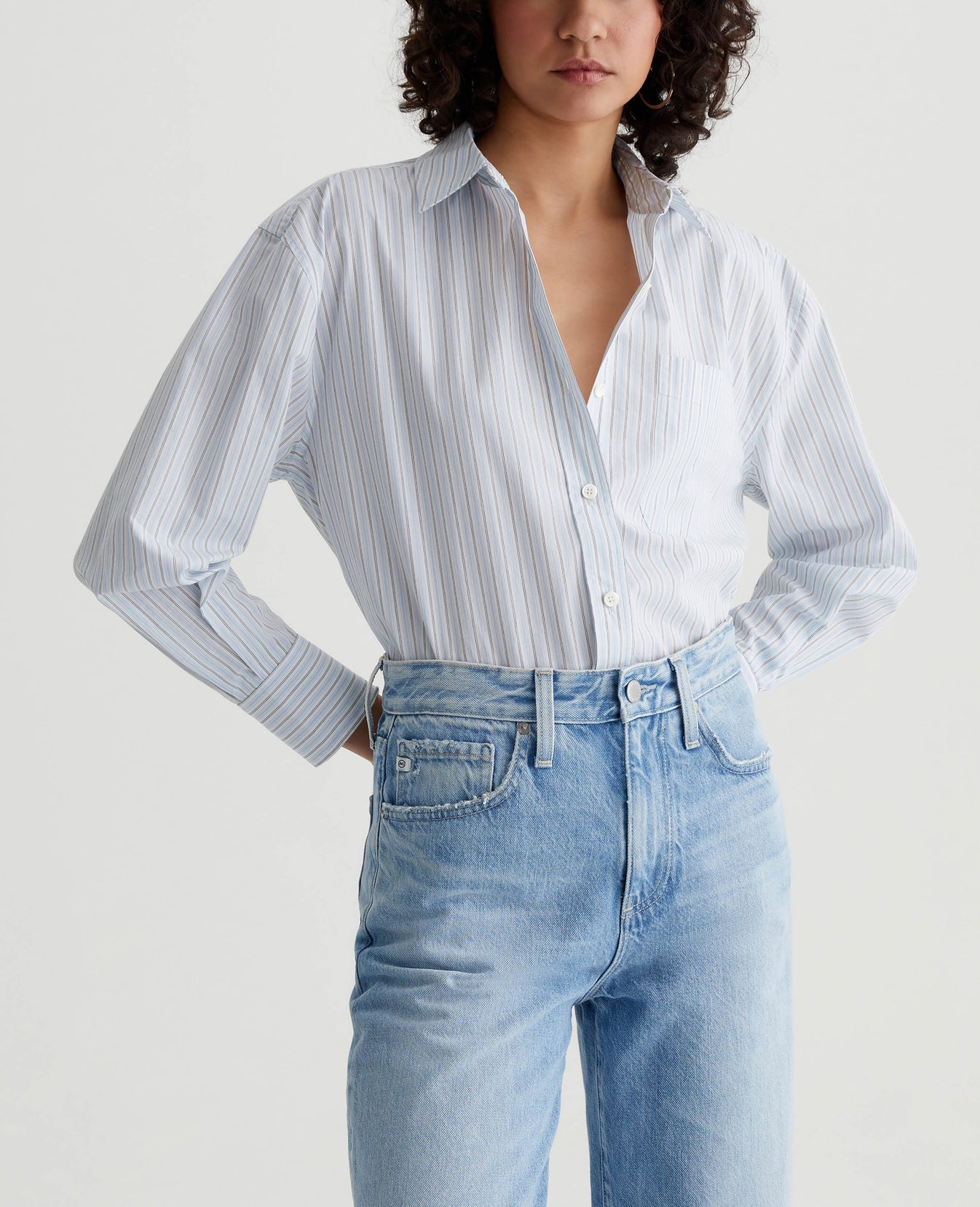 Addison Shirt Gallery Stripe Blue Multi Womens Top Photo 1