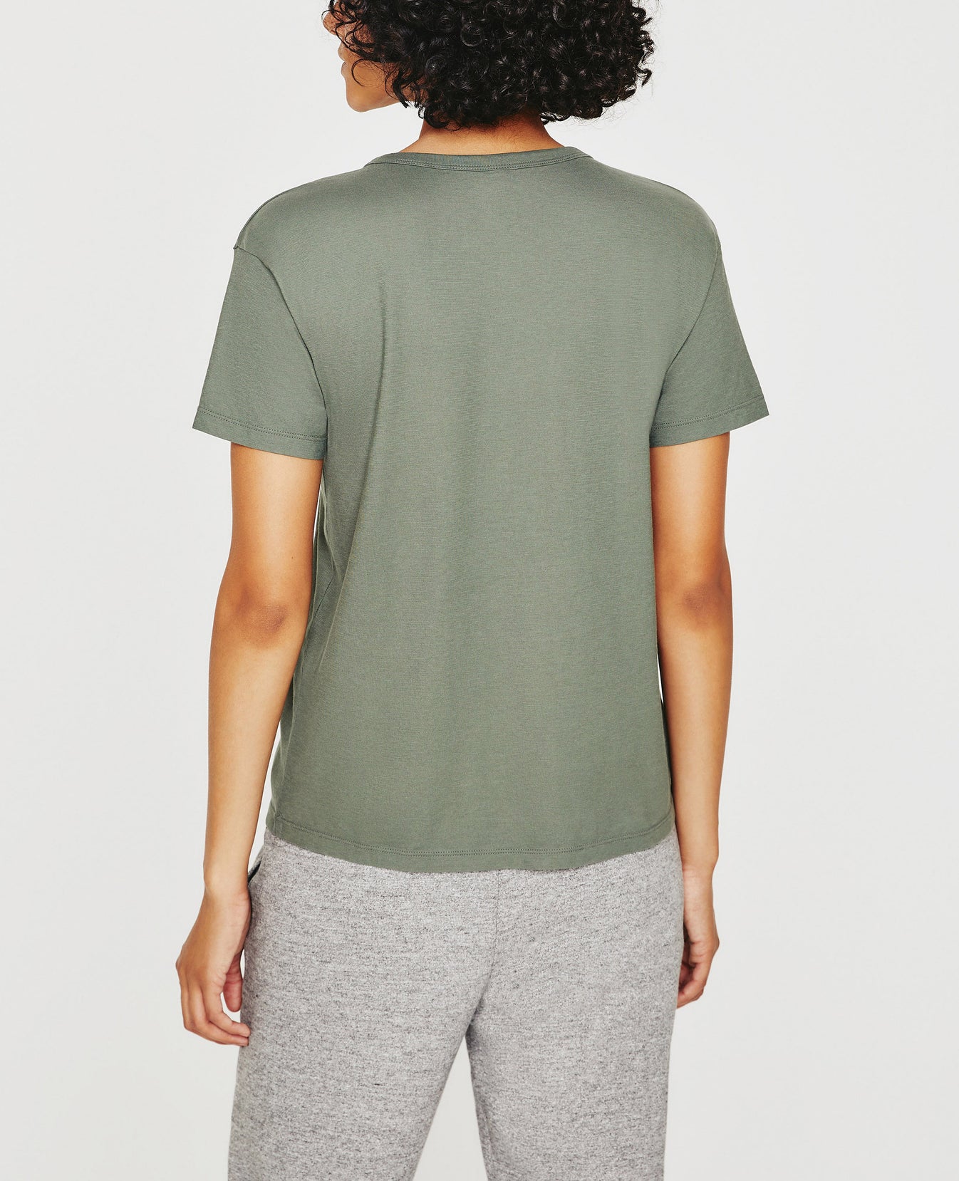 Aspen U Hunter Sage Relaxed U Neck T-Shirt Women Top Photo 6