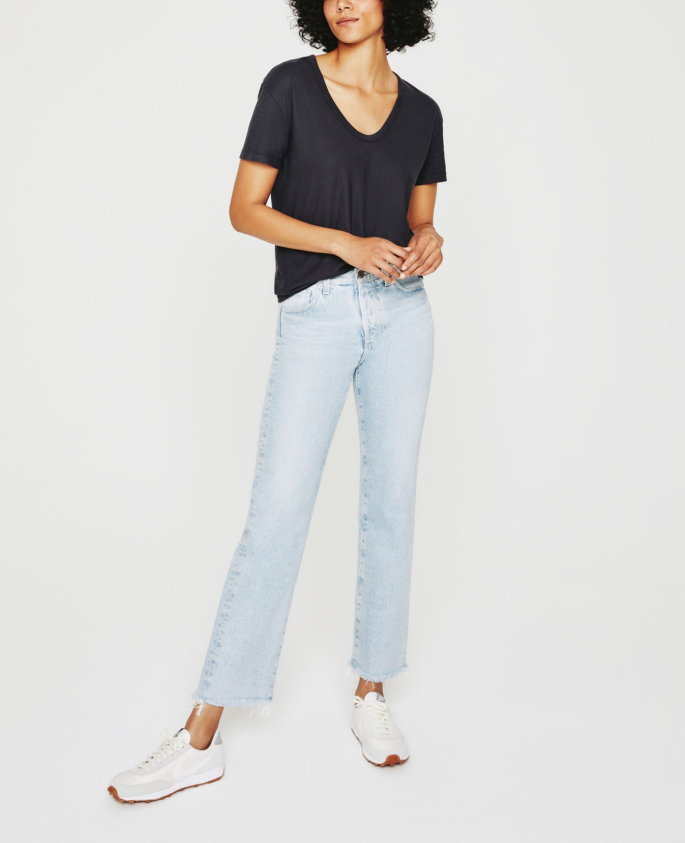 Aspen U Ink Stone Relaxed U Neck T-Shirt Women Top Photo 3