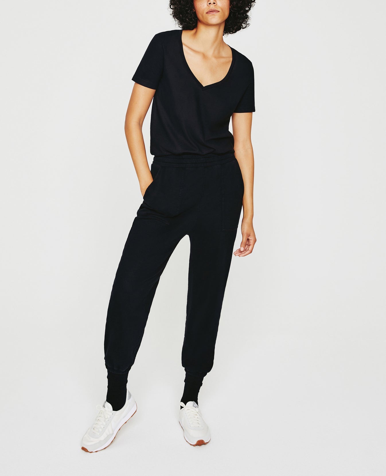 Jagger Vee True Black Classic  Vee Neck Women Top Photo 3