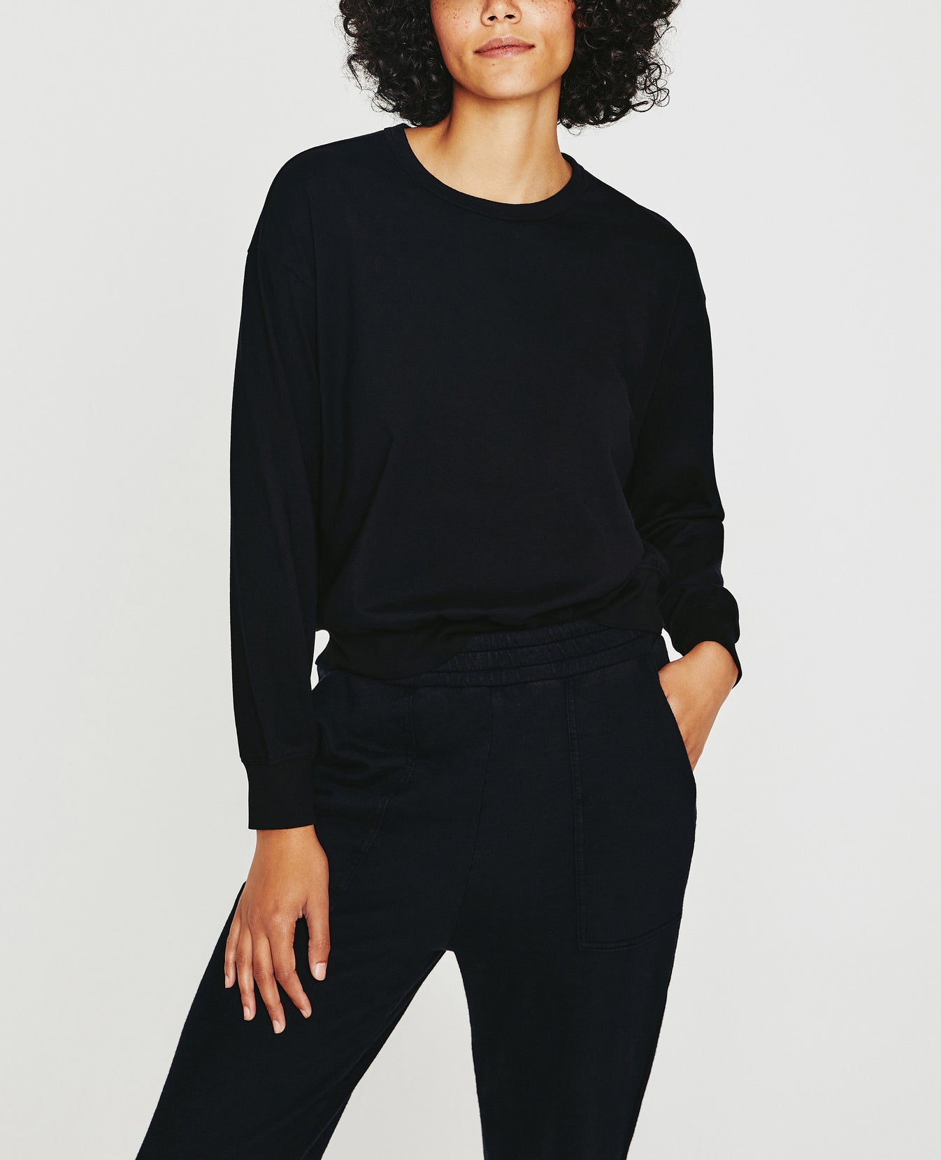 Karter Pullover True Black Oversized  Long Sleeve Pullover Women Top Photo 1