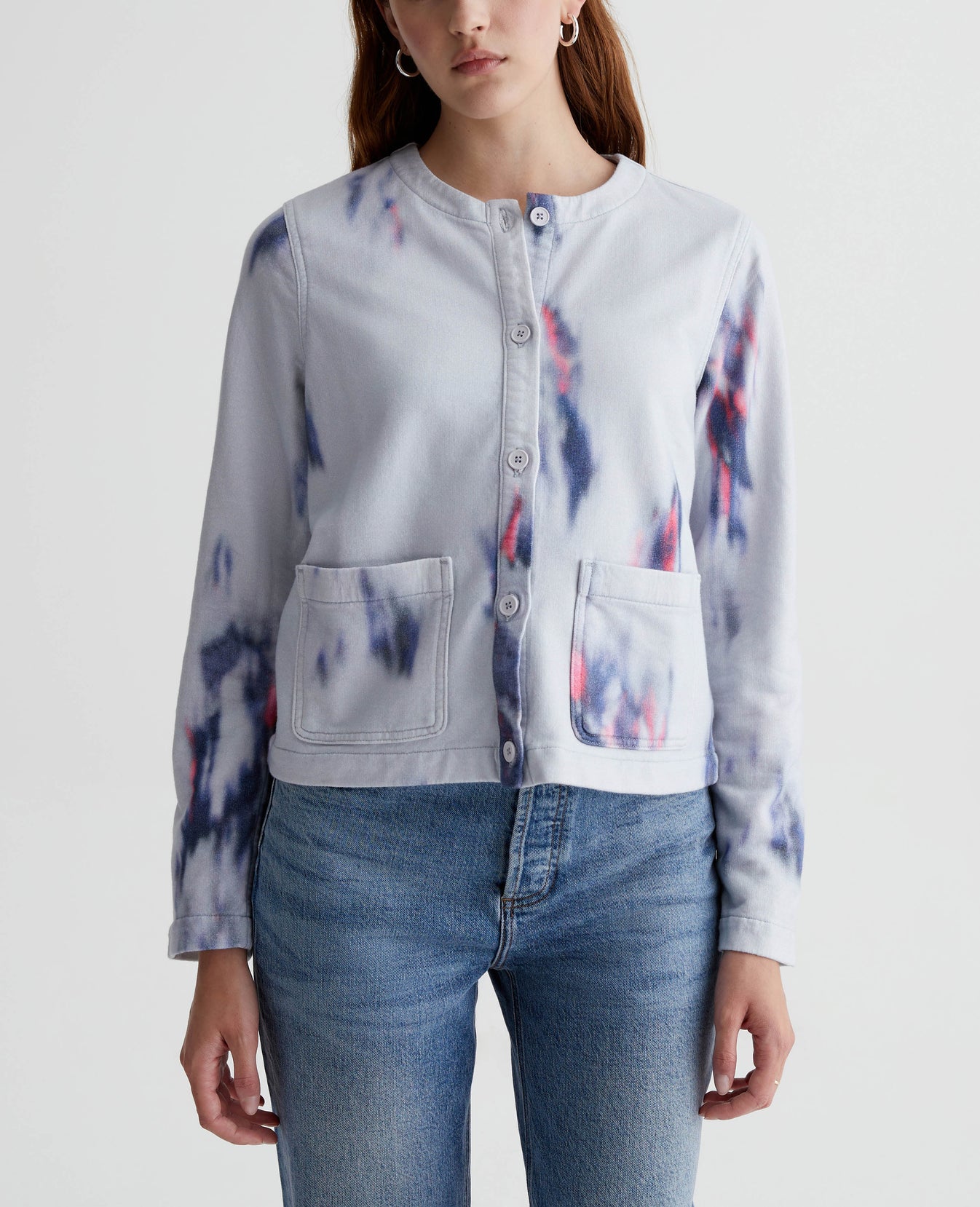 Jacquelyn Cardigan Ikat Brush Blue Multi Womens Top Photo 1